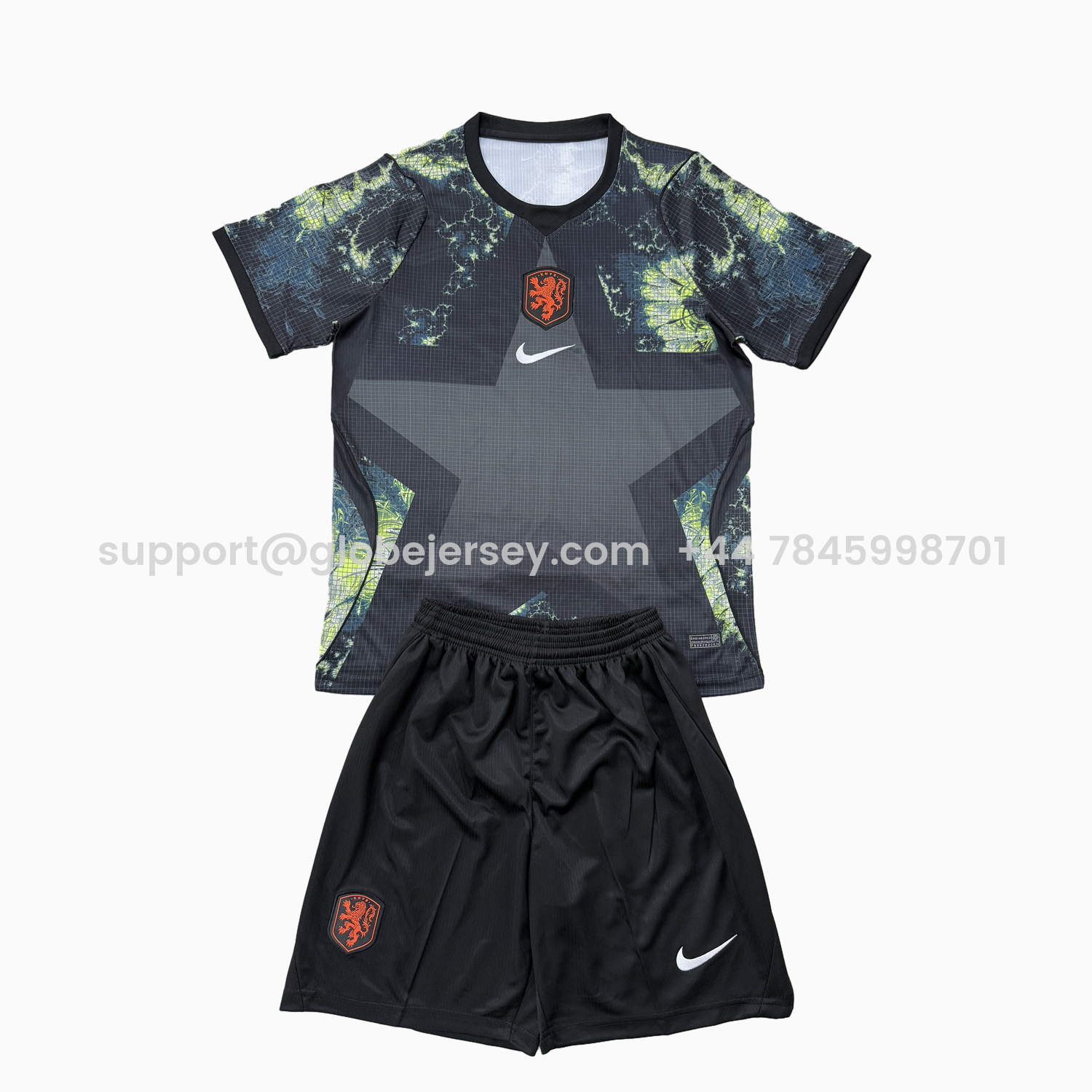 GlobeJersey-Netherlands 2026 Black Goalkeeper Kids Kit