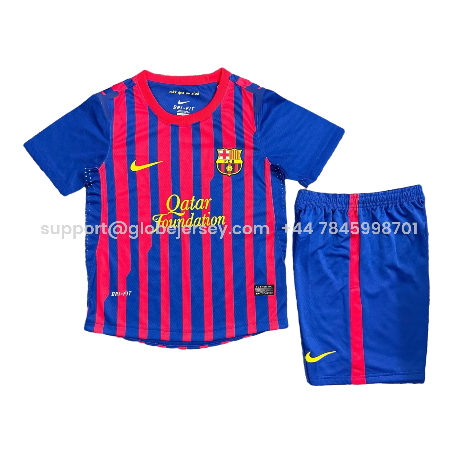 GlobeJersey-Retro Barcelona 2011-12 Home Kids Kit