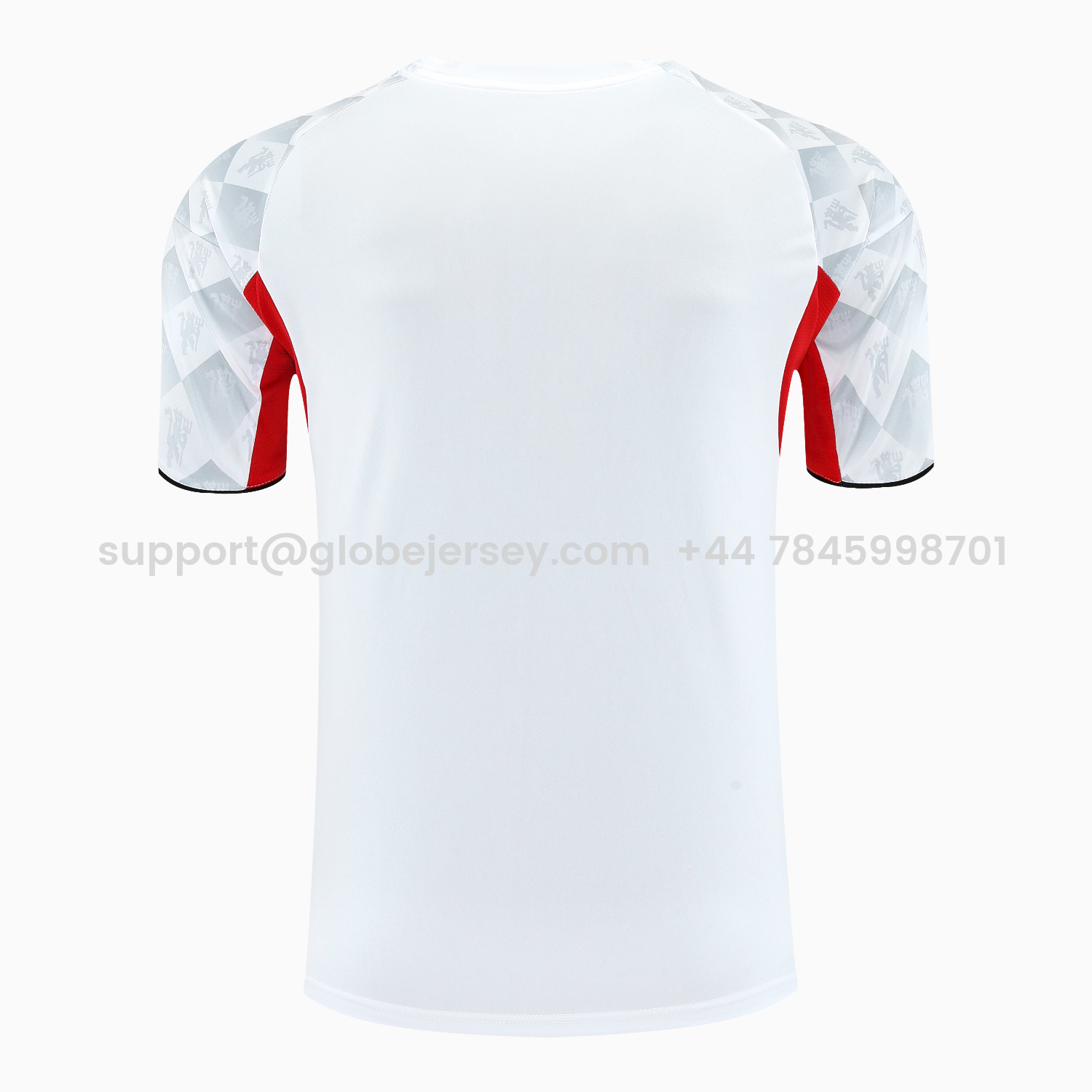 GlobeJersey-Manchester United 25-26 Short-Sleeve Training Set - Red Edge White Top & Black Shorts
