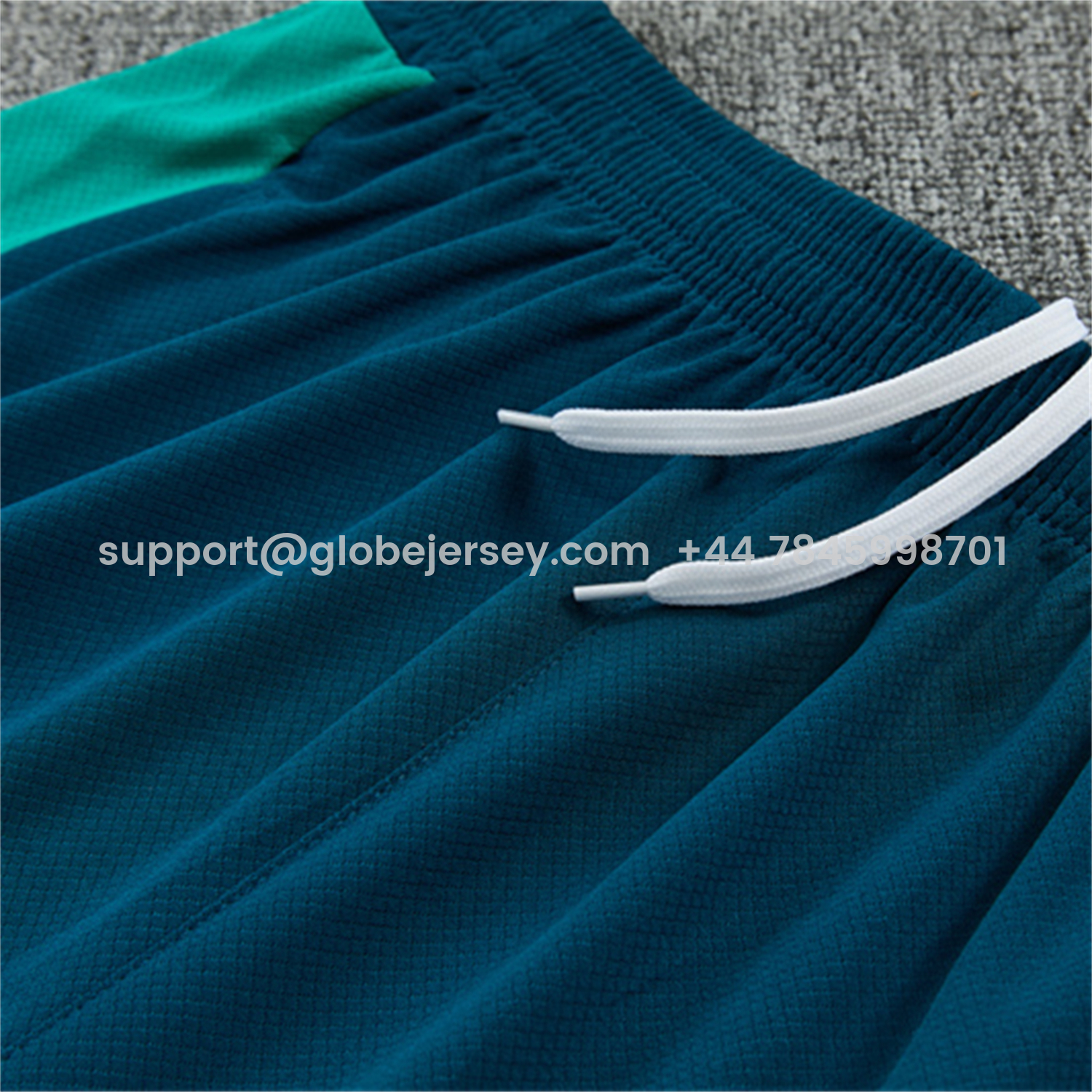 GlobeJersey-Portugal 2026 Kids Short-Sleeve Training Set - Dark Teal With Red And Light Teal Accents Top & Colors Pants