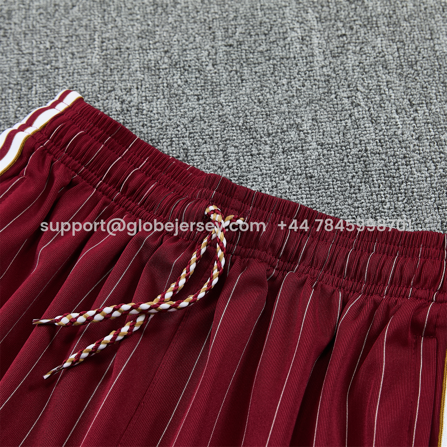 GlobeJersey-Arsenal 25-26 Retro Style Short-Sleeve Training Set - Dark Red With White Stripes Top & Pants