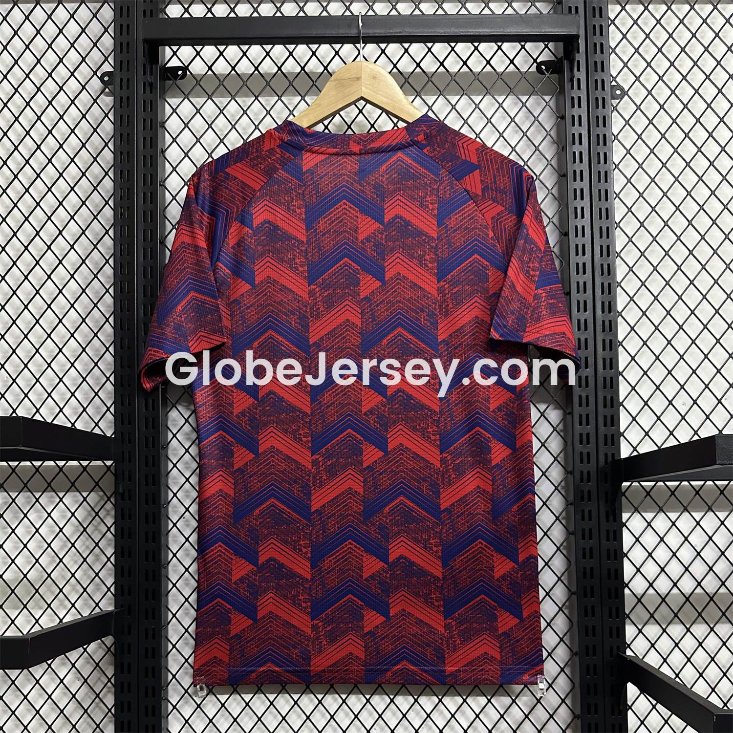 GlobeJersey-RB Leipzig 25-26 Pre-Match Red Blue Training Jersey - Fans Version