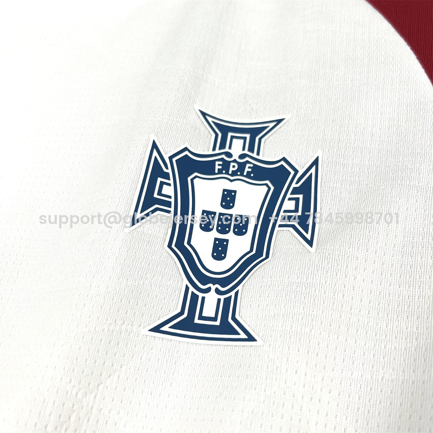 GlobeJersey-Portugal 2026 Pre-Match White With Red And Green Jersey - Fans Version