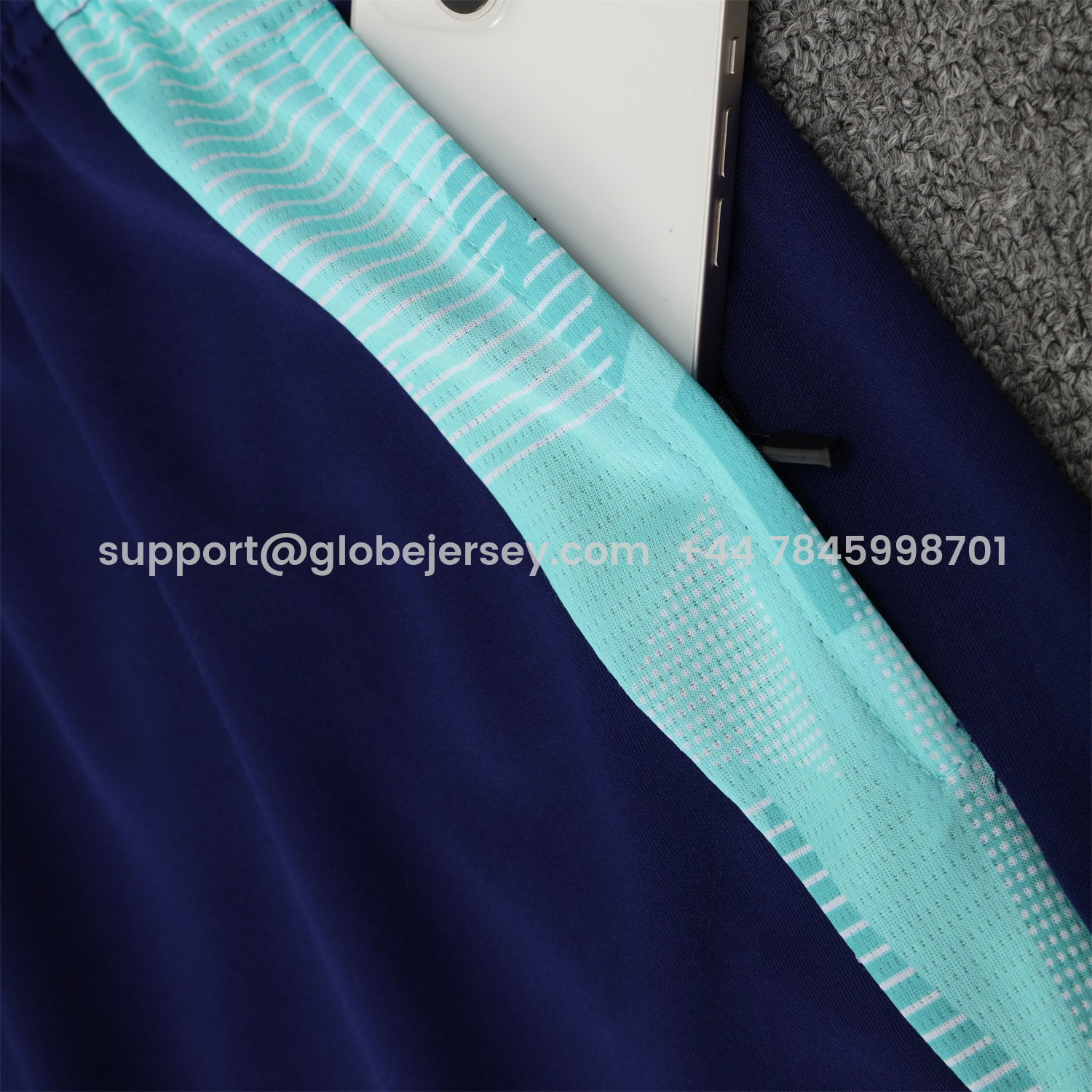 GlobeJersey-Flamengo 25-26 Long Sleeve Training Set - Light Blue Top & Deep Blue Pants