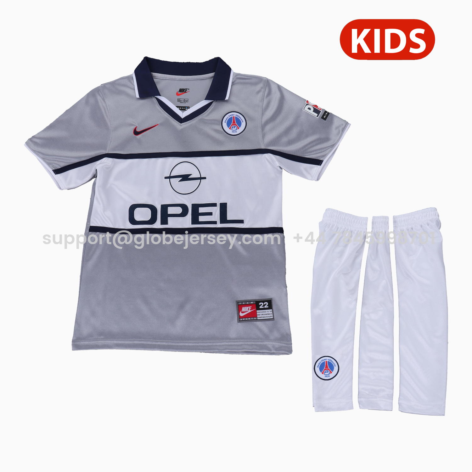 GlobeJersey-Retro Paris Saint-Germain PSG 2000-01 Away Kids Kit