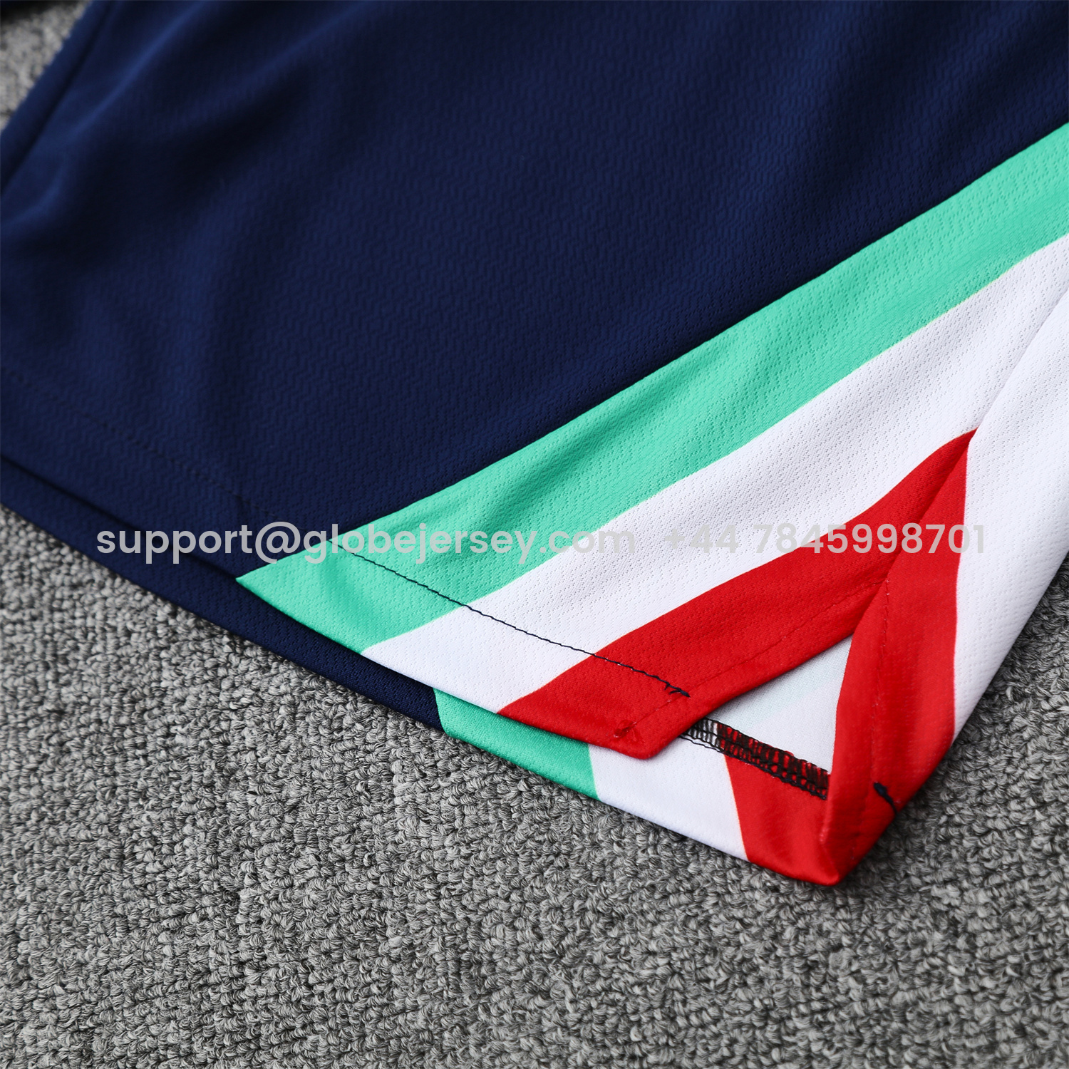 GlobeJersey-Italy 25-26 Short-Sleeve Training Set - BlueTop & Blue Shorts