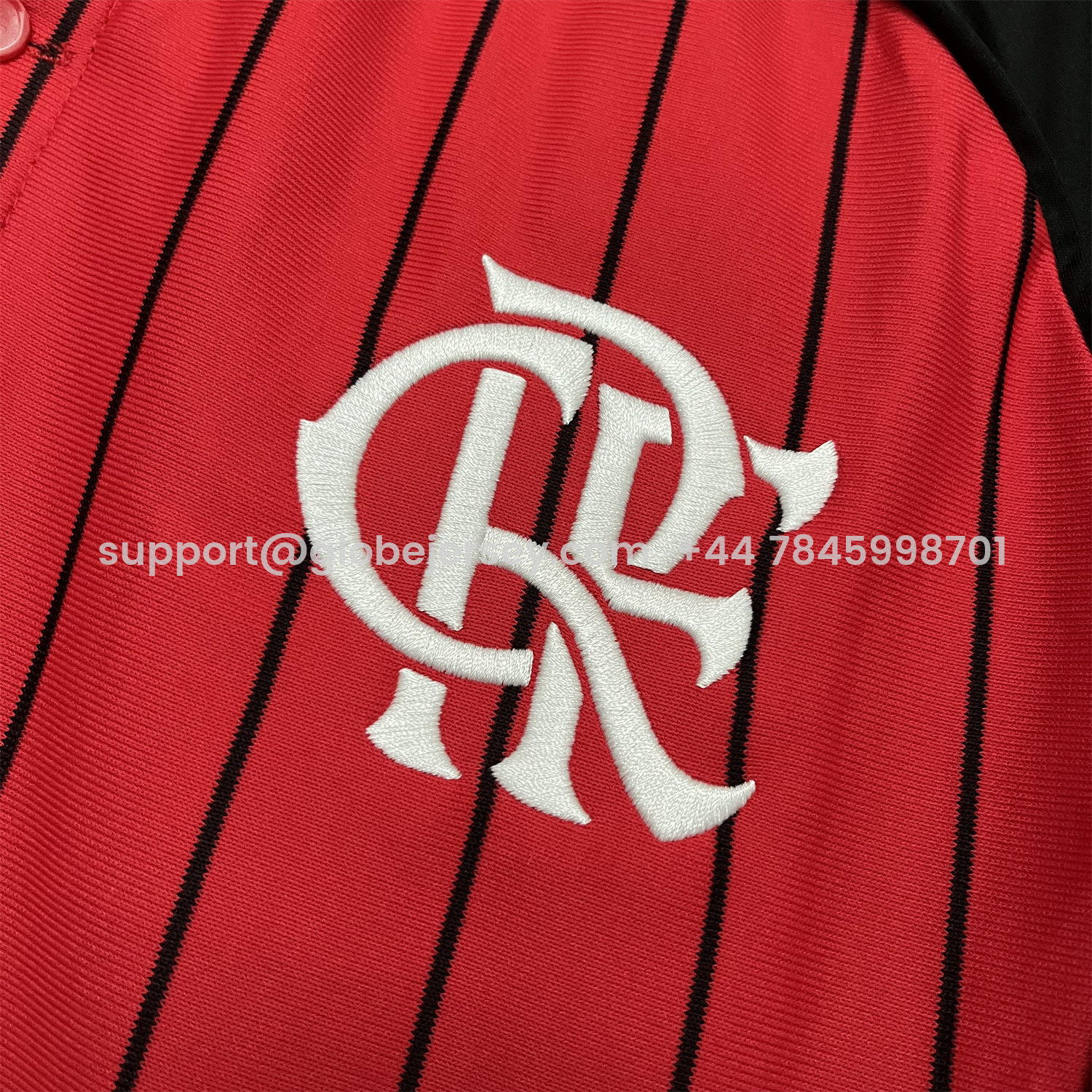 GlobeJersey-Flamengo 25-26 Red Baseball Jersey with Black Stripes