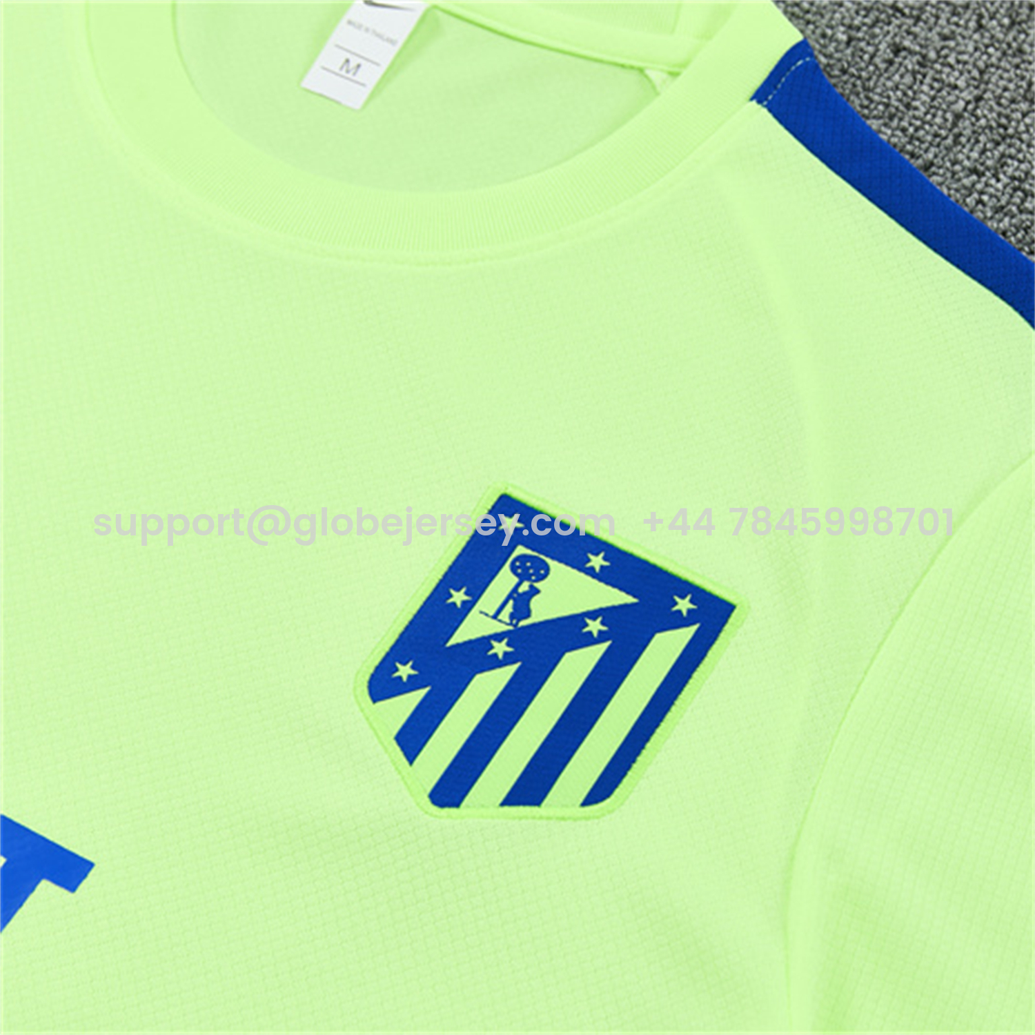 GlobeJersey-Atletico Madrid 26-27 Short-Sleeve Training Set - Green Top and Black Shorts