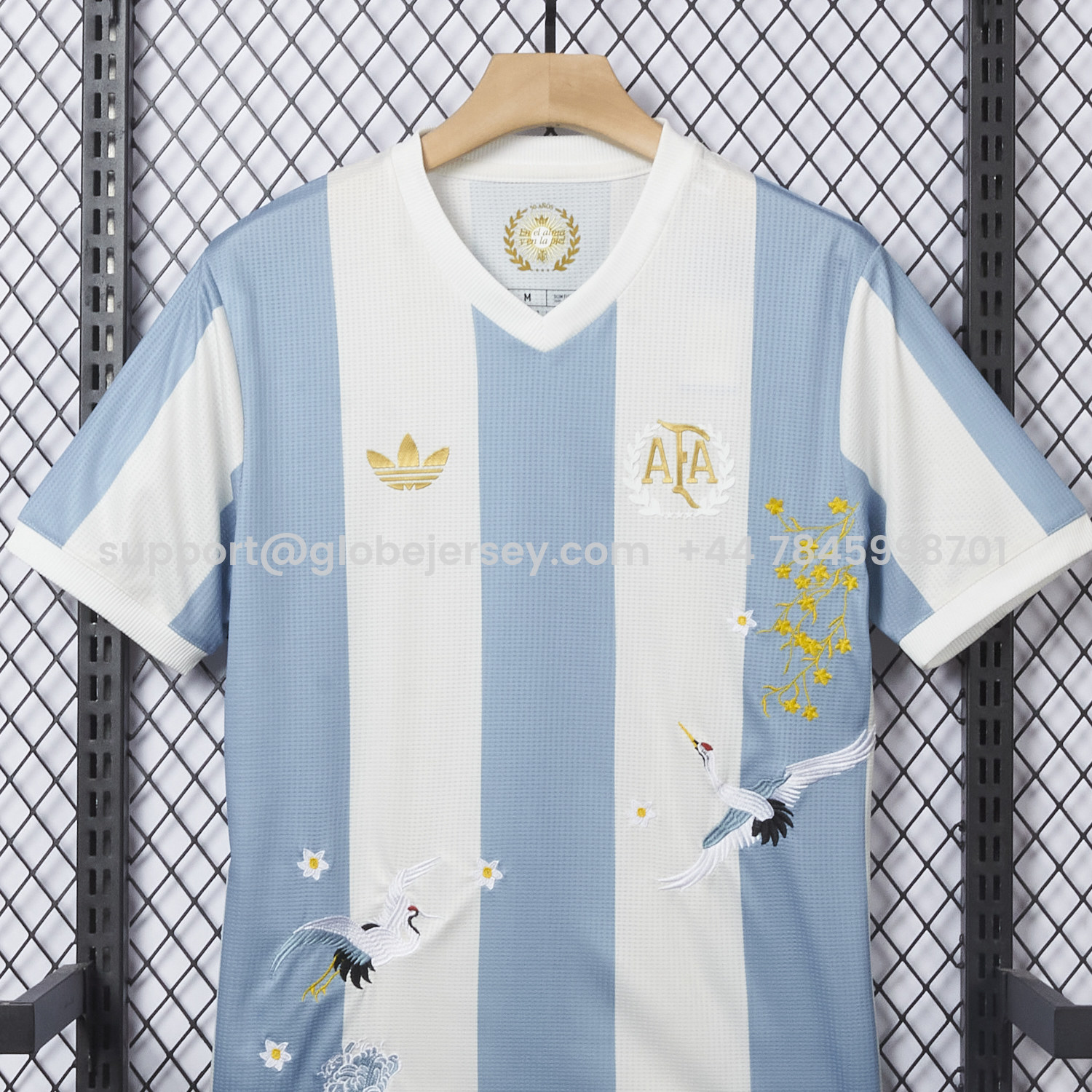 GlobeJersey-【Embroidered Flower Version】Argentina 25-26 50th Anniversary Jersey - Player Version