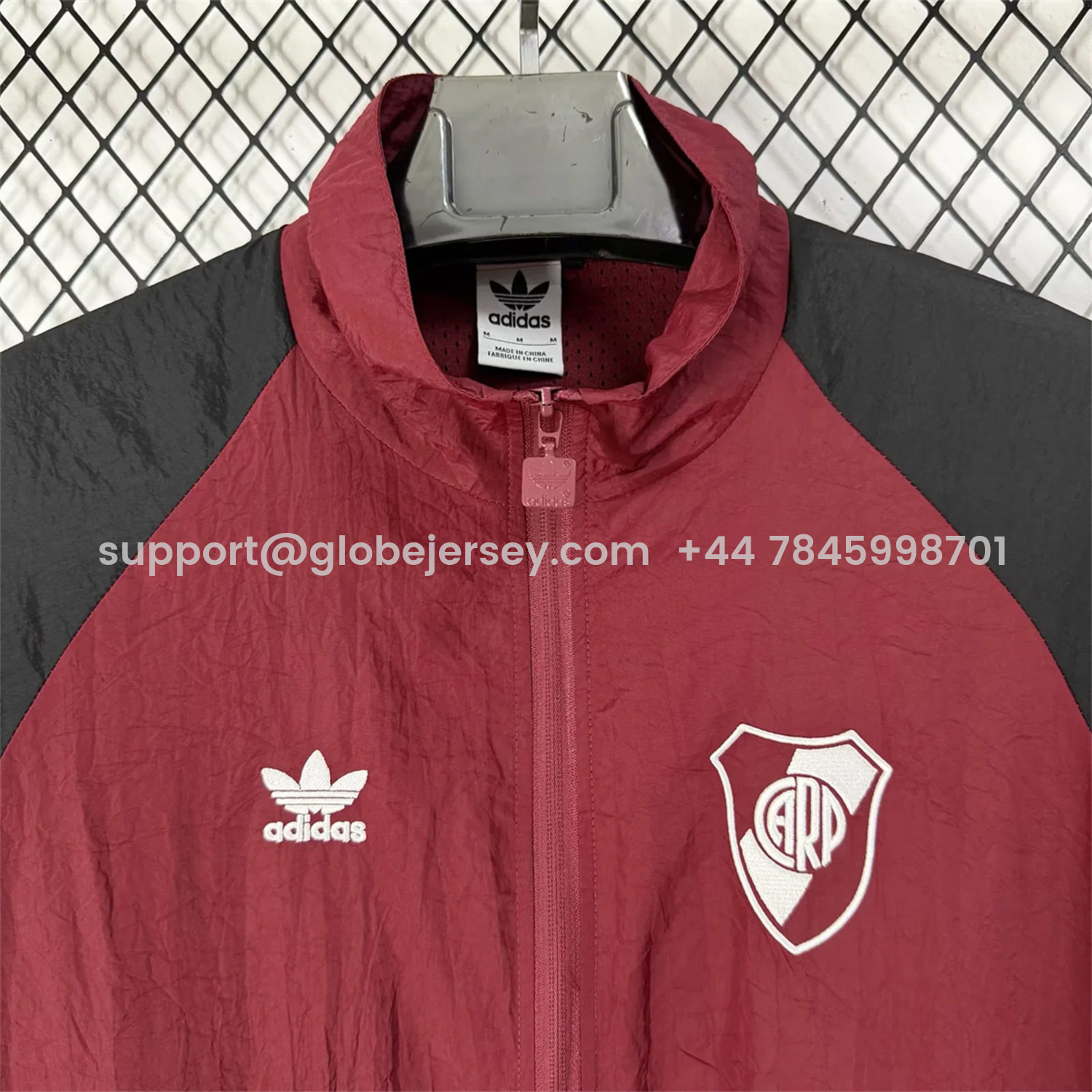 GlobeJersey-River Plate 25-26 Training Windbreaker Jacket - Red