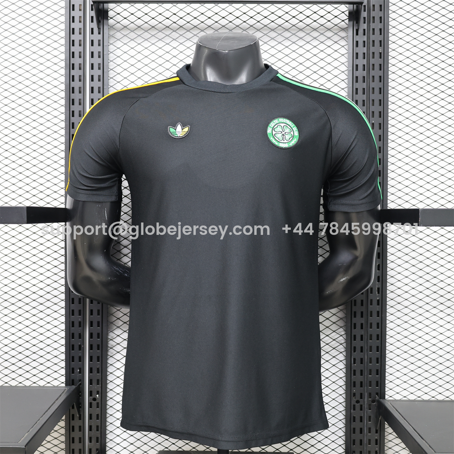 GlobeJersey-Celtic 25-26 Retro Style Casual Black Jersey - Player Version