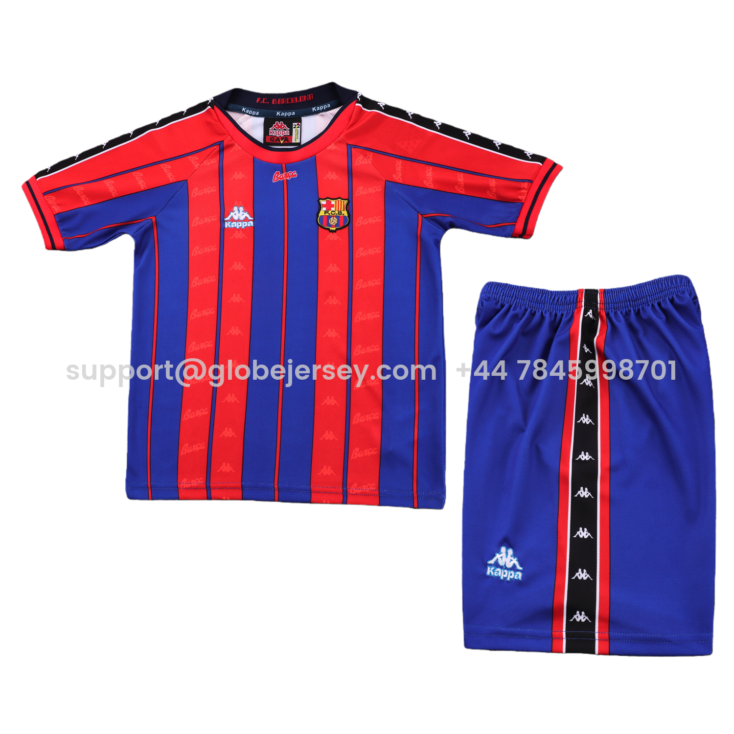 GlobeJersey-Retro Barcelona 1997-98 Home Kids Kit