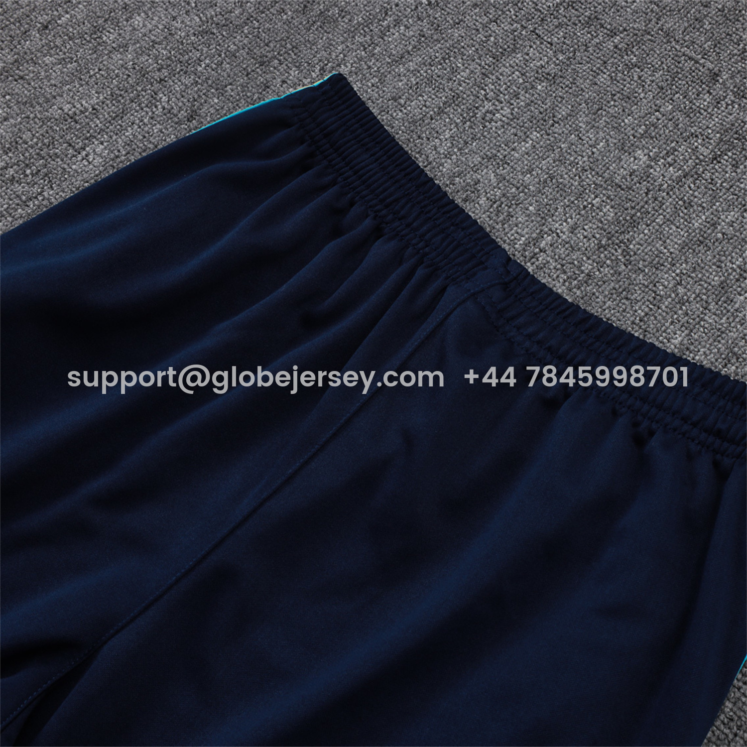 GlobeJersey-Marseille 25-26 Long Sleeve Training Set - White Top & Dark Blue Pants