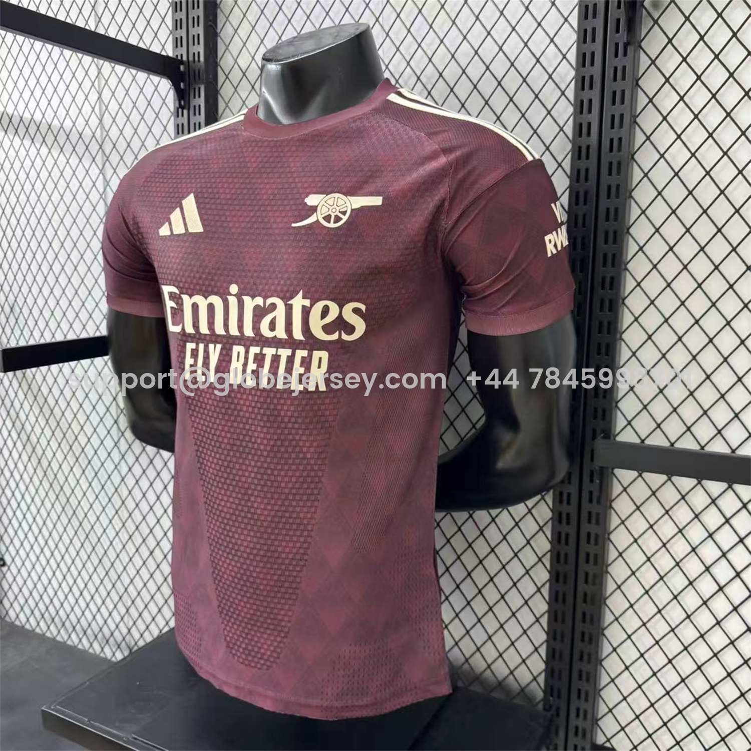 GlobeJersey-Arsenal 26-27 Yellow Sponsors Wine Red Special Jersey - Player Version