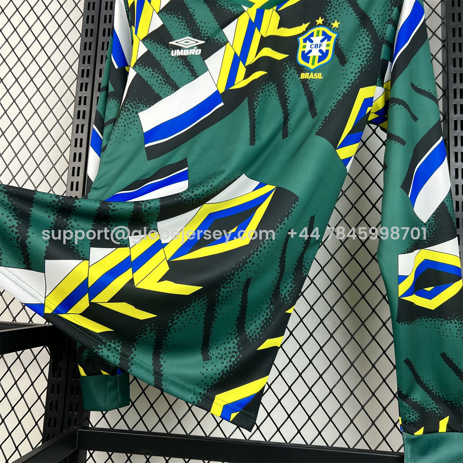 GlobeJersey-Retro Brazil 1994 Long Sleeves Goalkeeper Jersey