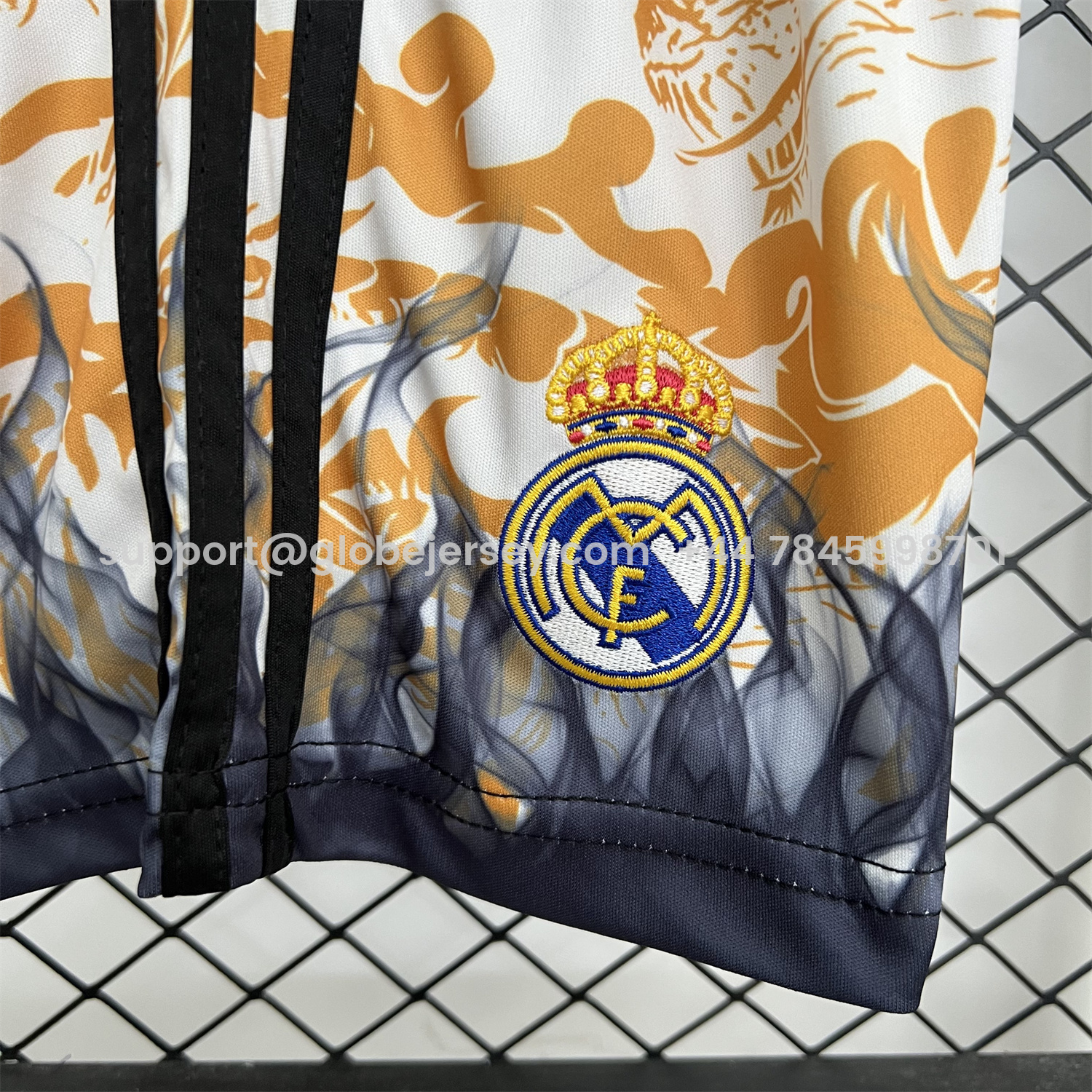 GlobeJersey-Real Madrid 25-26 Orange And Black Dragon Special Kids Kit