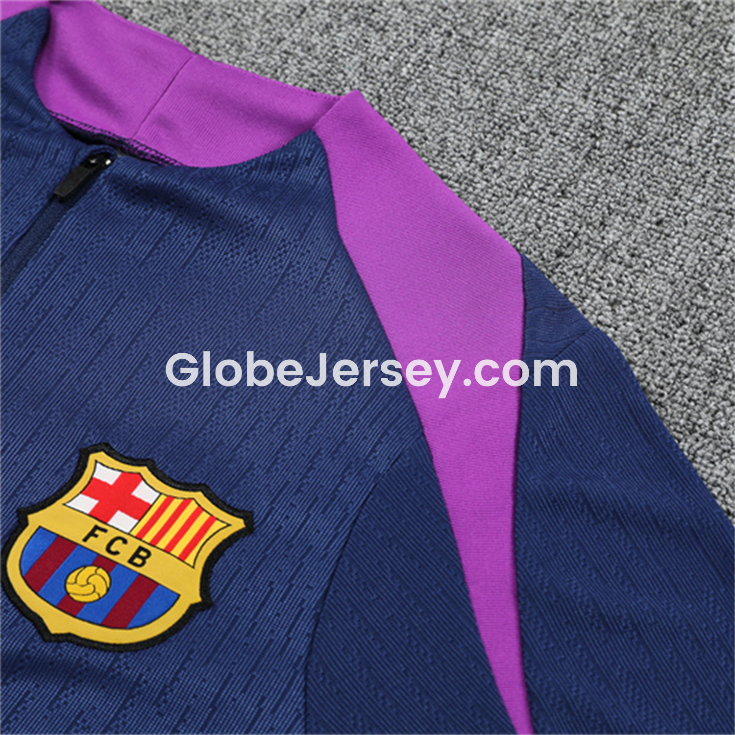 GlobeJersey-Barcelona 25-26 Kid Long Sleeves Training Set - Royal Blue Top & Royal Blue Pants