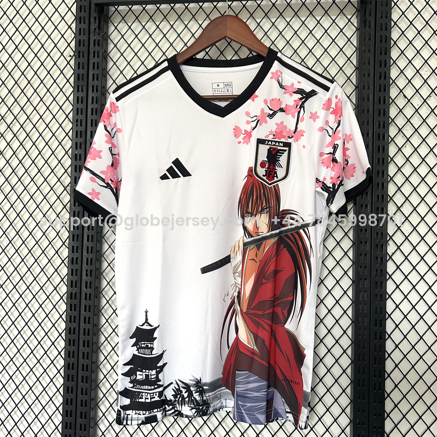 GlobeJersey-Japan 25-26 Rurouni Kenshin Himura Kenshin White Special Jersey - Fans Version