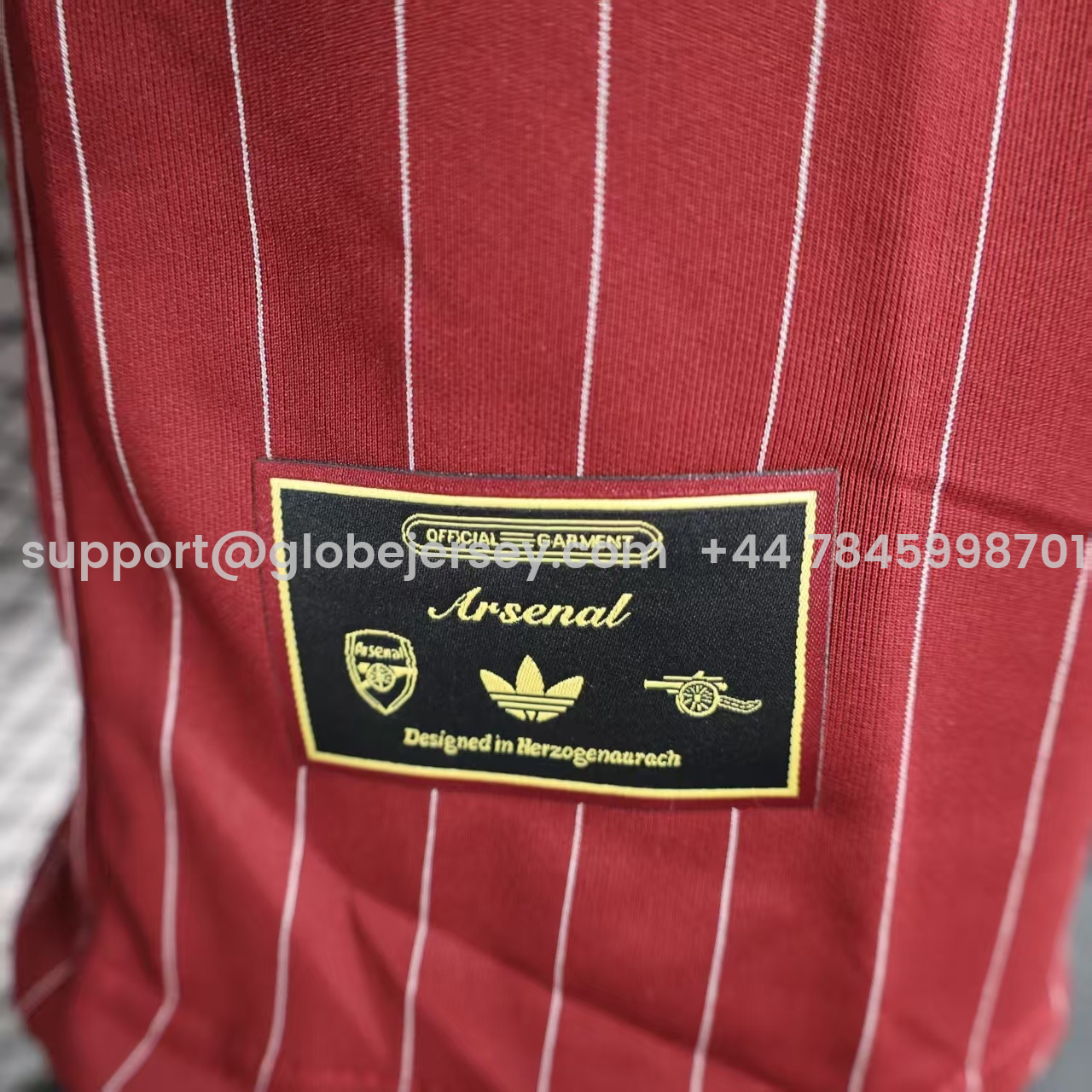 GlobeJersey-Arsenal 25-26 Trefoil White Lines Red Travel Jersey - Player Version