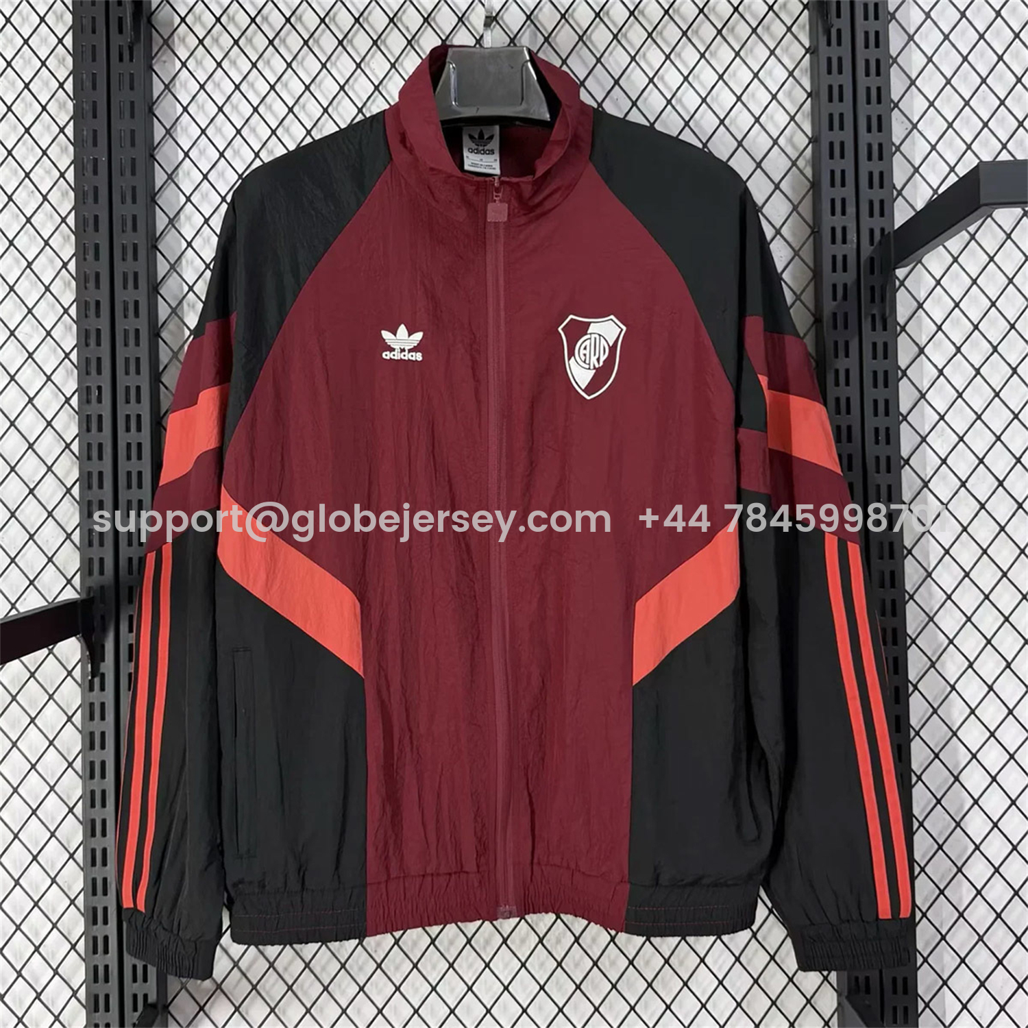 GlobeJersey-River Plate 25-26 Training Windbreaker Jacket - Red