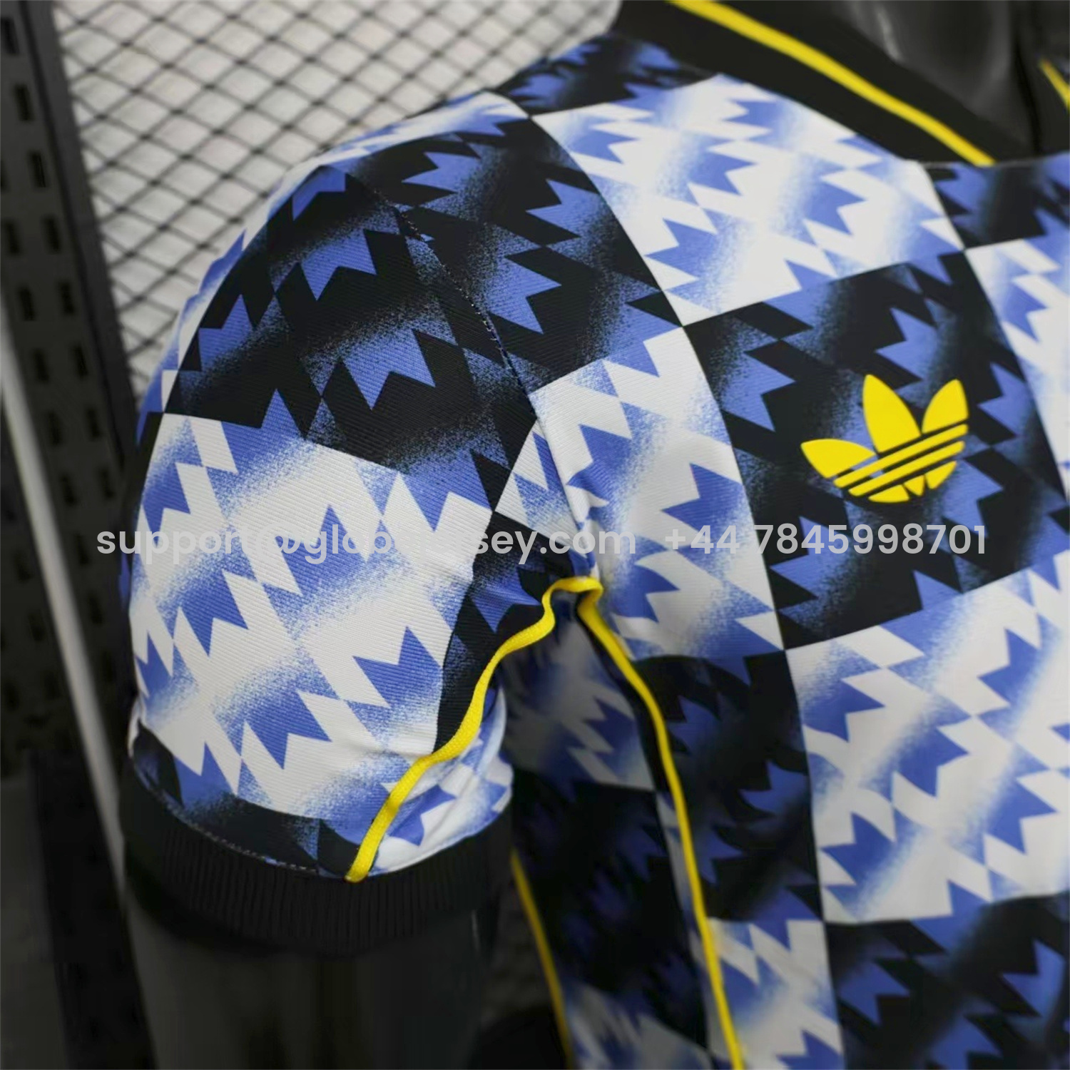 GlobeJersey-Manchester United 25-26 Blue And Black Checkerboard Special Jersey - Player Version