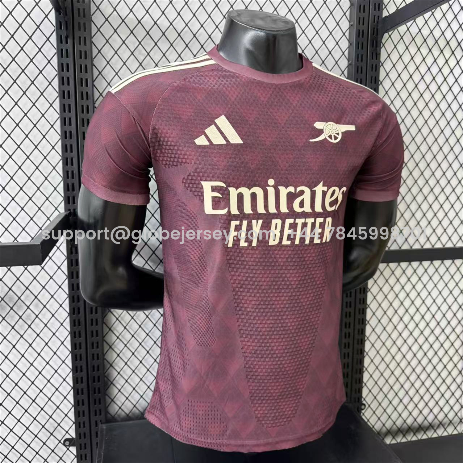 GlobeJersey-Arsenal 26-27 Yellow Sponsors Wine Red Special Jersey - Player Version