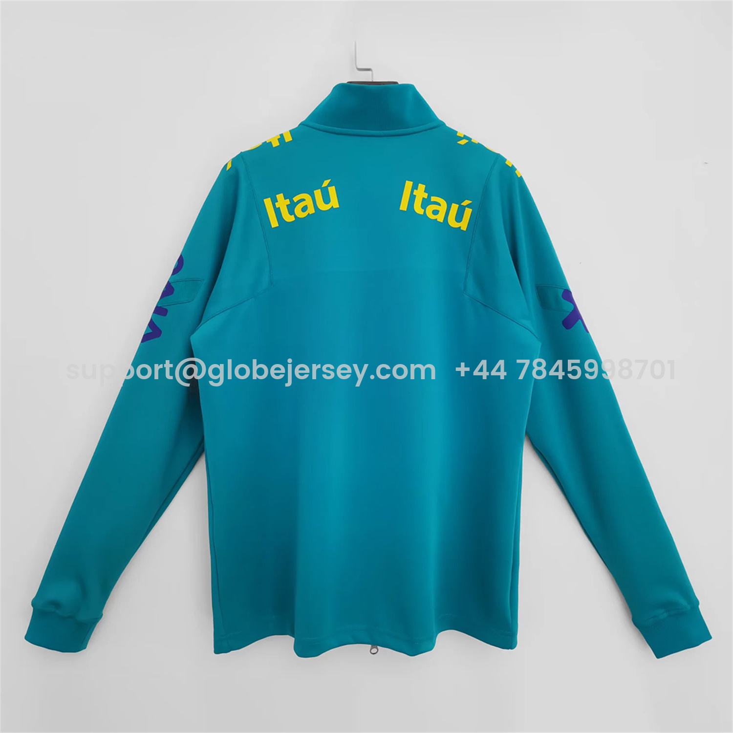 GlobeJersey-Retro Brazil 2022 Lake Blue Windbreaker