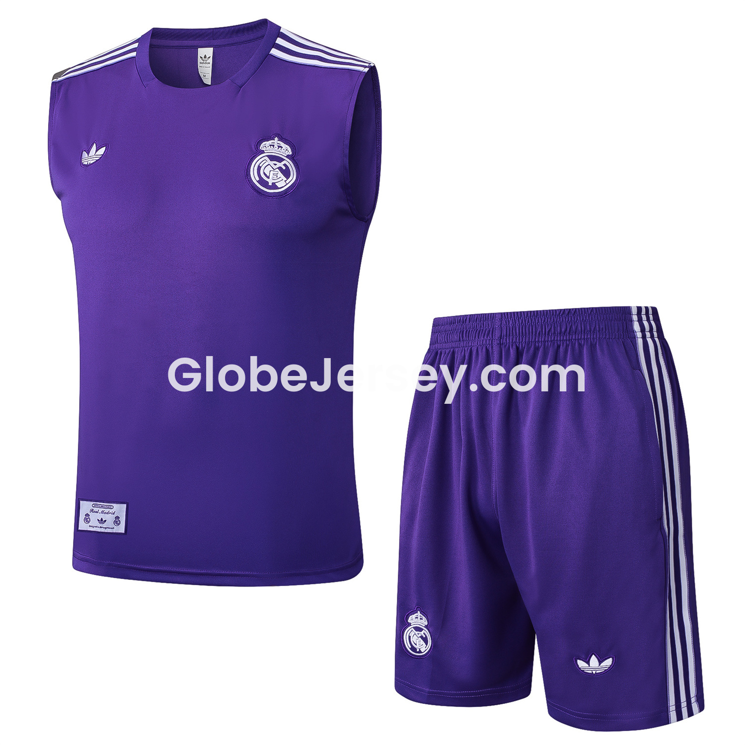 GlobeJersey-Real Madrid 25-26 Throwback Trefoil Vest Training Set - Purple