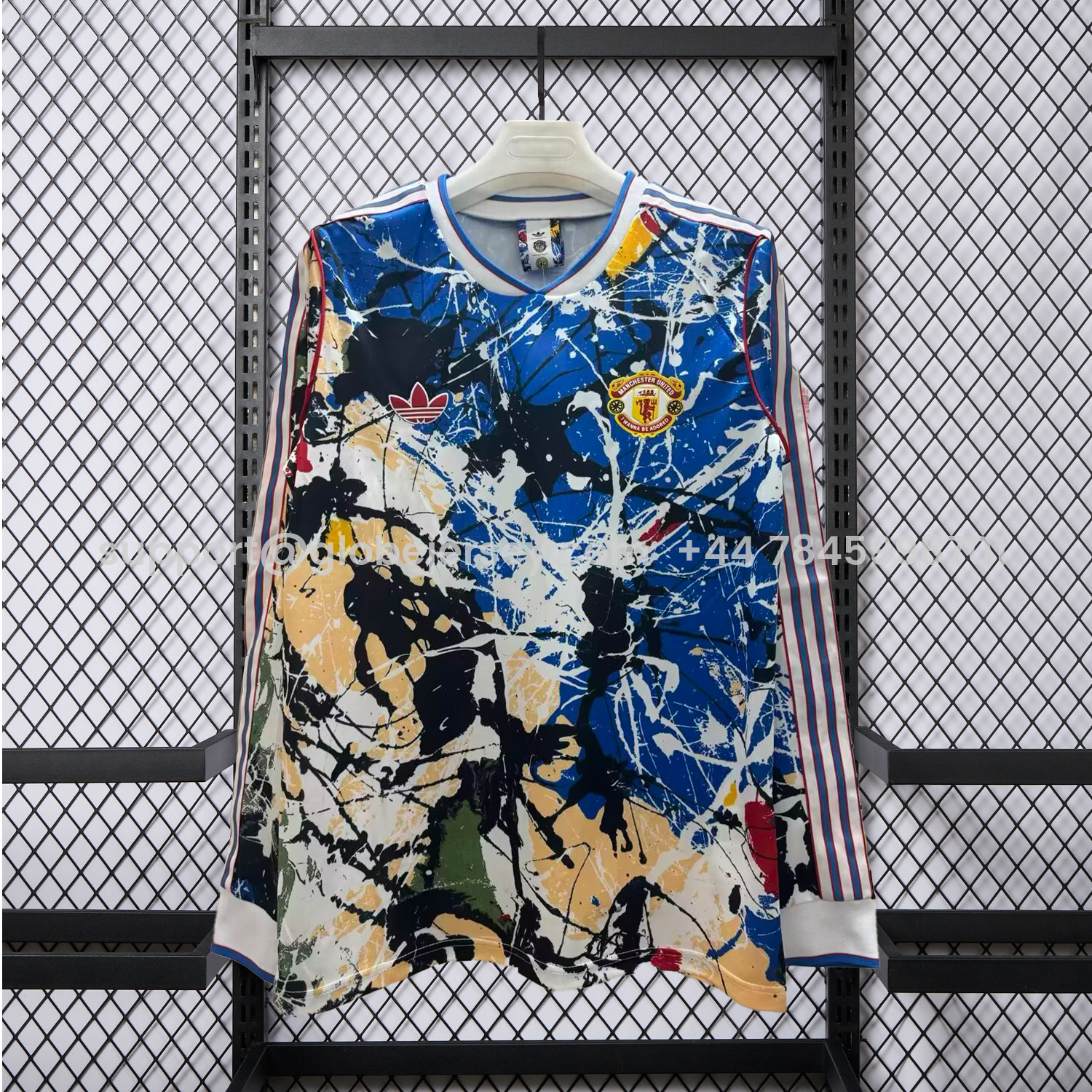 GlobeJersey-Manchester United 25-26 Stone Roses Special Long Sleeves Jersey - Fans Version