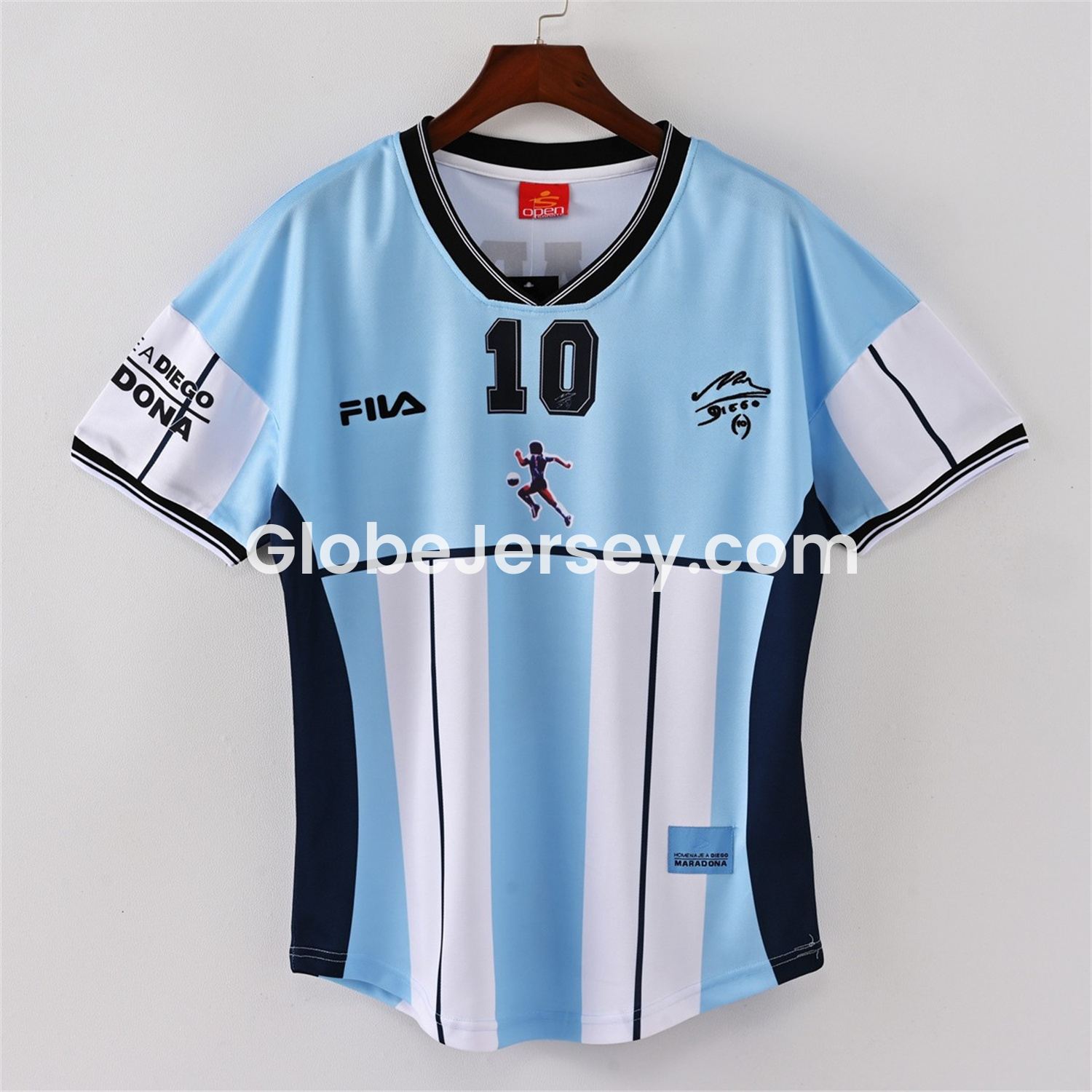 GlobeJersey-Retro Argentina 2001 Maradona Retirement Commemorative Edition Jersey with Maradona #10