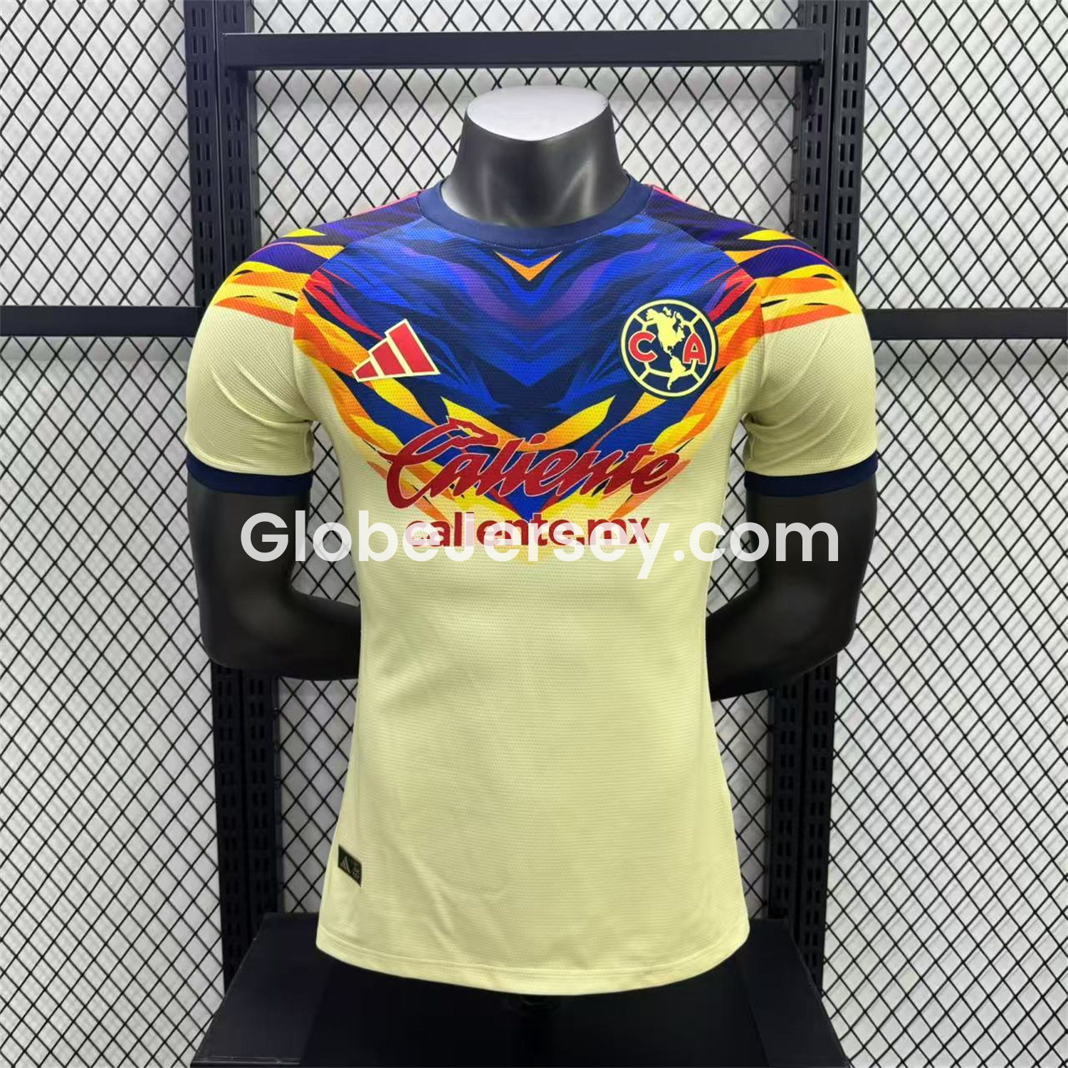 GlobeJersey-Club América 25-26 Blue Neck Light Yellow Special Jersey - Player Version