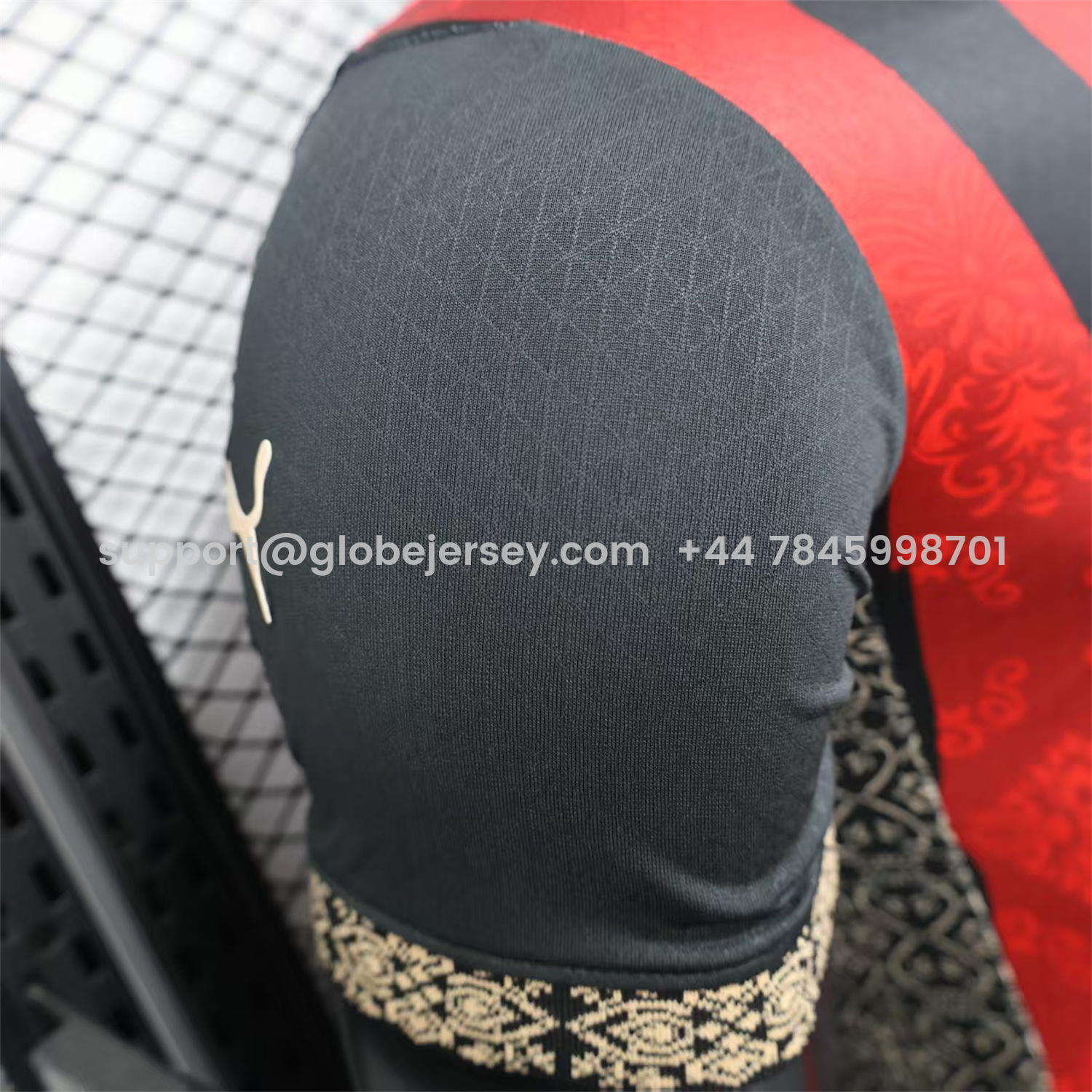 GlobeJersey-AC Milan 25-26 Team Name Advertisement Red & Black POLO Special Jersey - Player Version