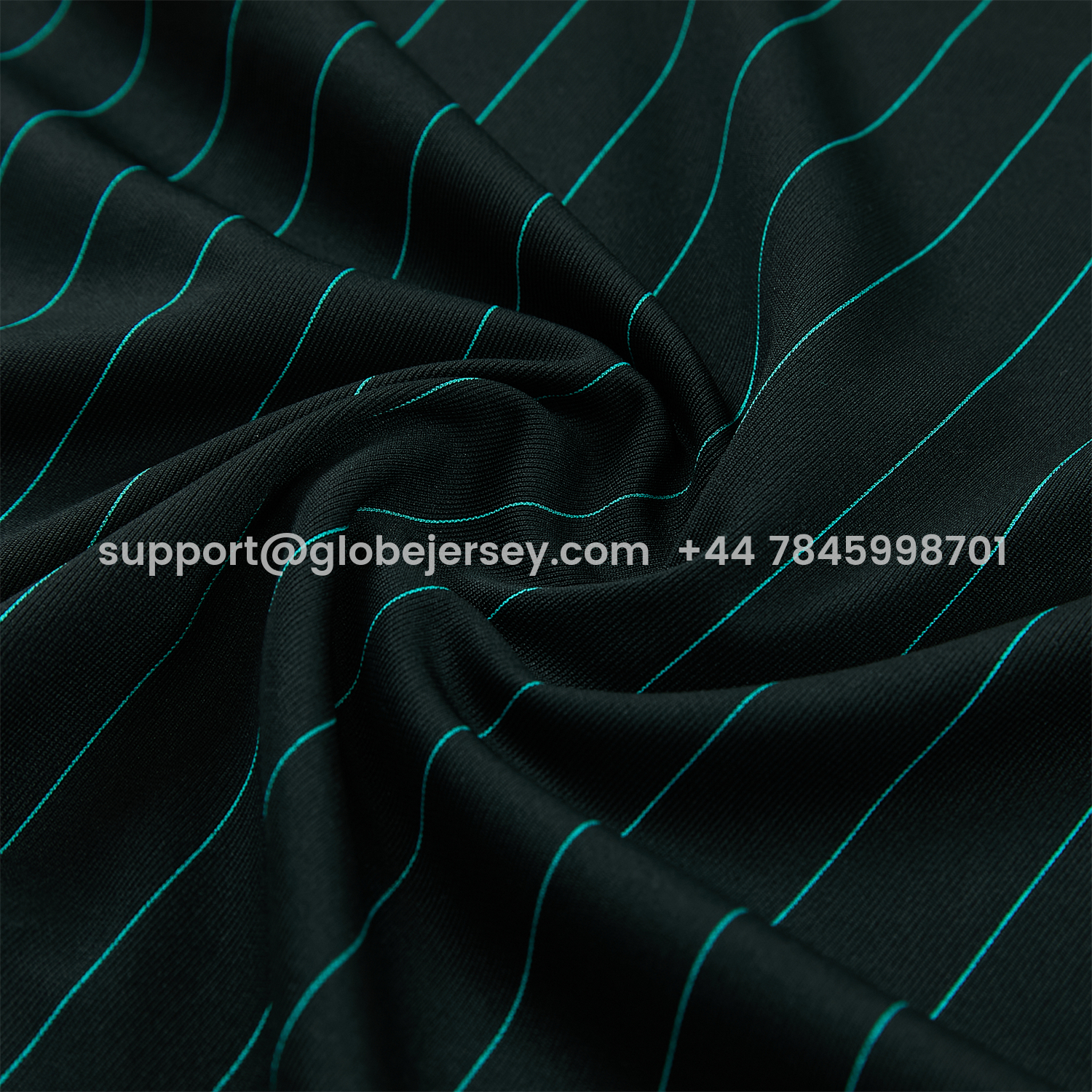 GlobeJersey-Liver.pool 25-26 Retro Style Short-Sleeve Training Set - Black With Teal Stripes And Accents Top & Pants
