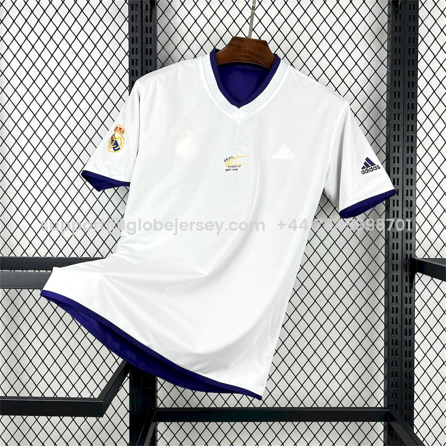 GlobeJersey-Retro Real Madrid 2002-03 Reversible Double-sided Centenary Third Unsponsored Jersey