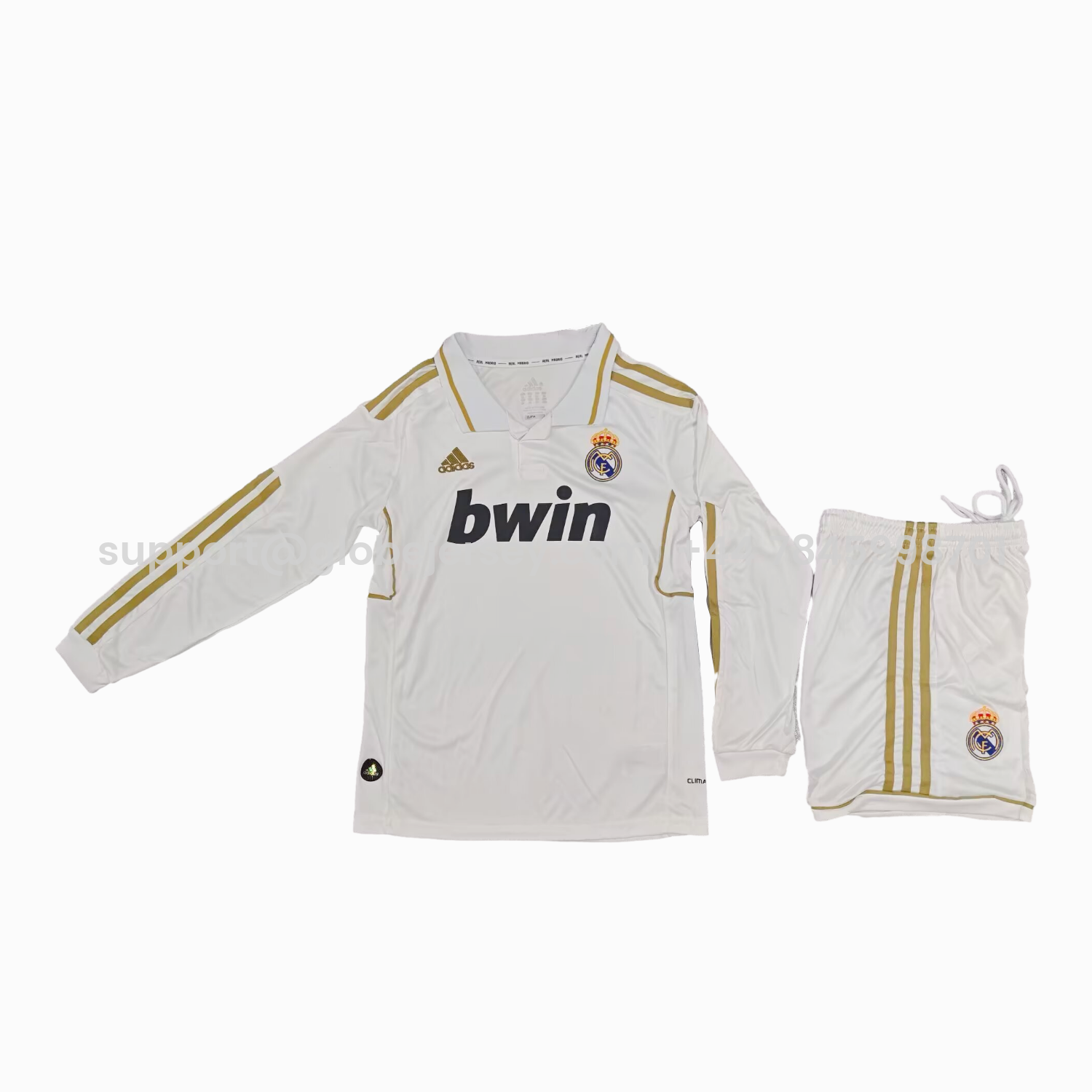 GlobeJersey-Retro Real Madrid 2011-12 Home Long Sleeves Kids Kit