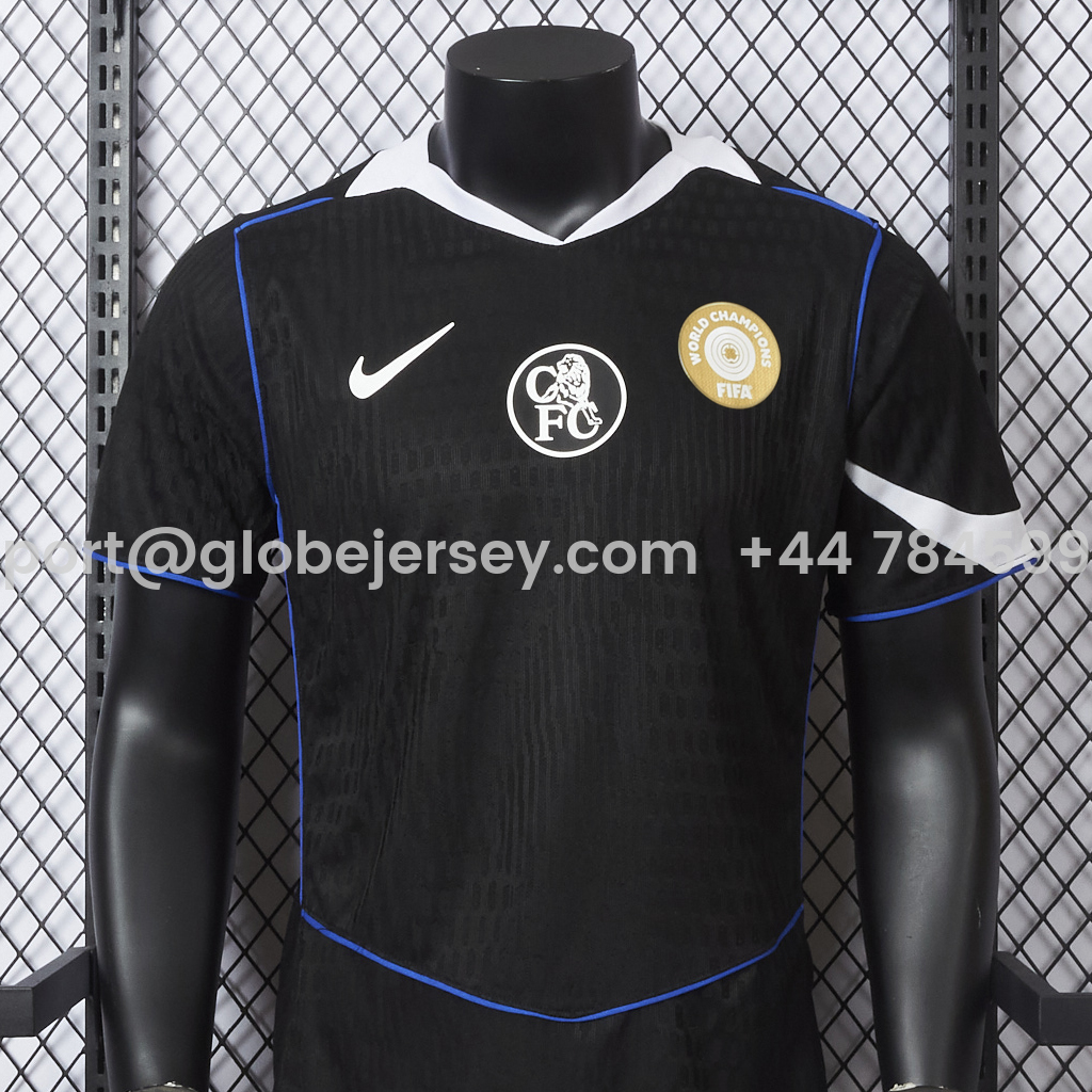 GlobeJersey-C.H.E.L.S.E.A 25-26 Third Unsponsored Black Jersey - Player Version