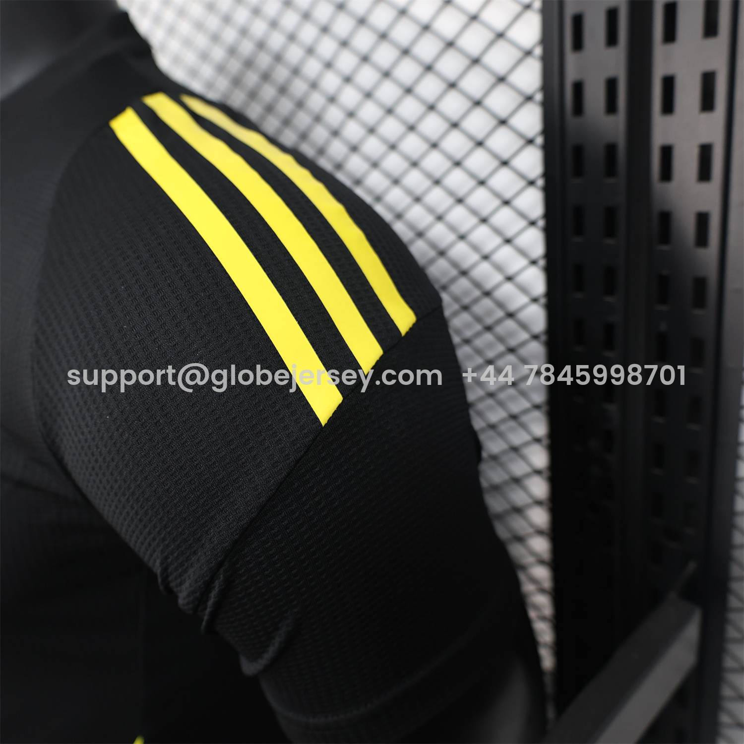 GlobeJersey-Algeria 25-26 Pure Black Jersey with Yellow Line - Player Version