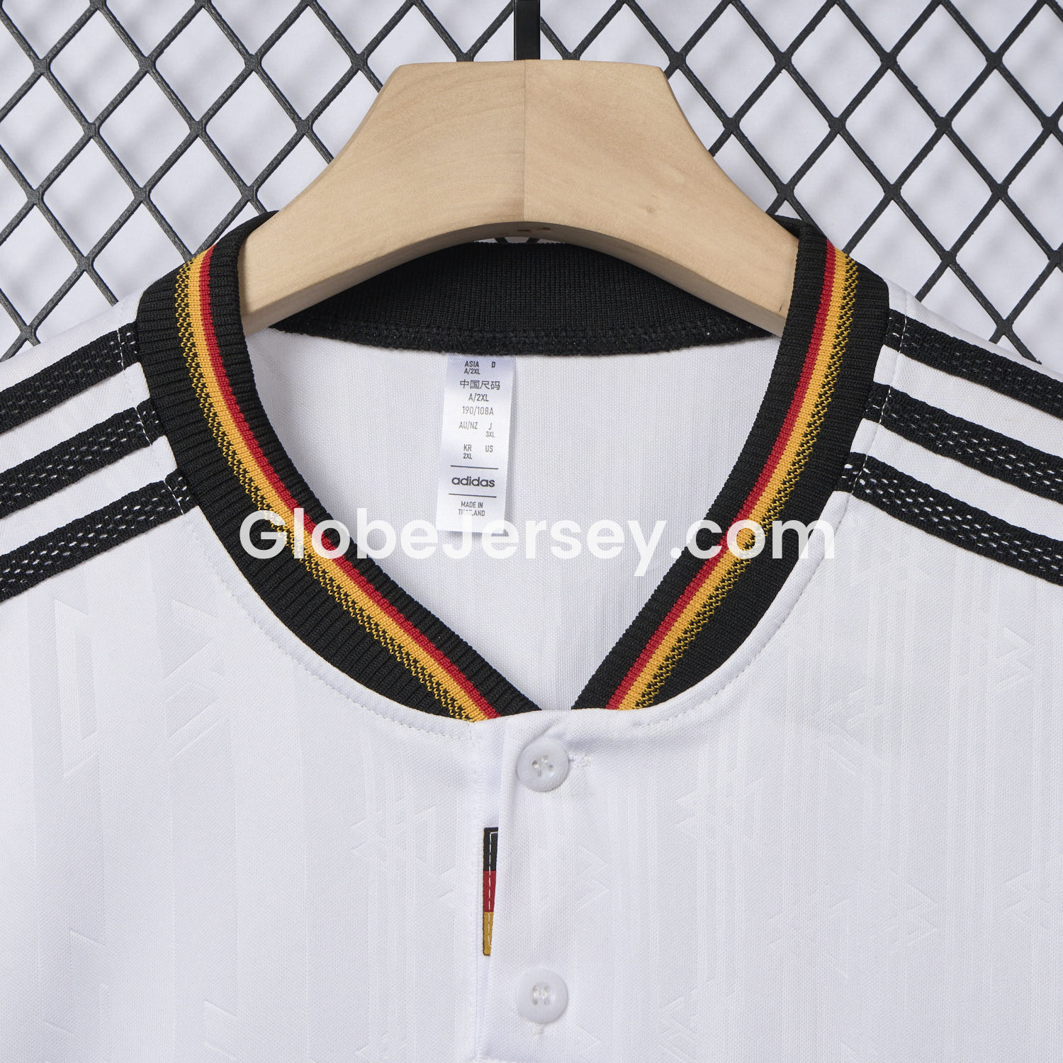GlobeJersey-Retro Germany 1996 Home Long Sleeves Jersey