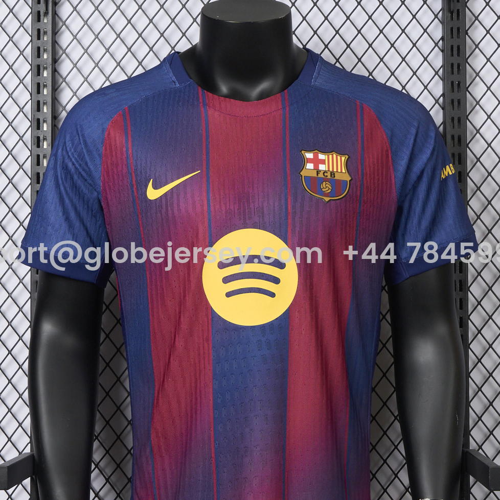 GlobeJersey-Barcelona 25-26 Home Jersey - Player Version