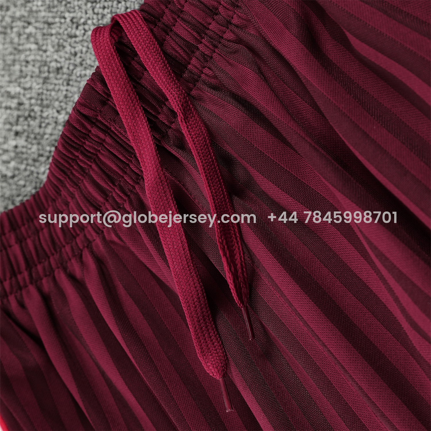 GlobeJersey-Bayern Munich 25-26 Vest Training Set - Wine Red Lines Vest & Wine Red Lines Shorts