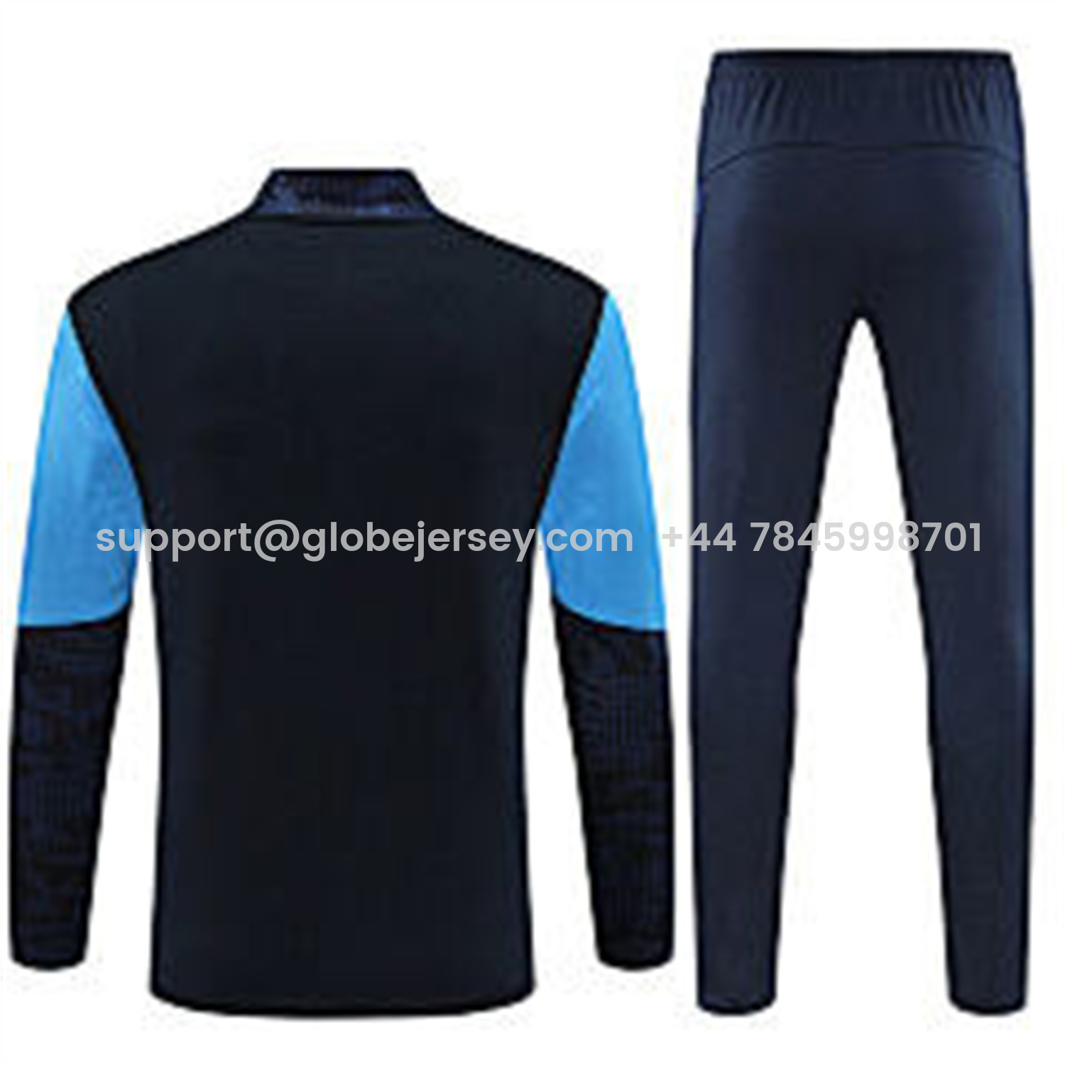 GlobeJersey-Marseille 25-26 Long Sleeve Training Set - Royal Blue Top & Royal Blue Pants