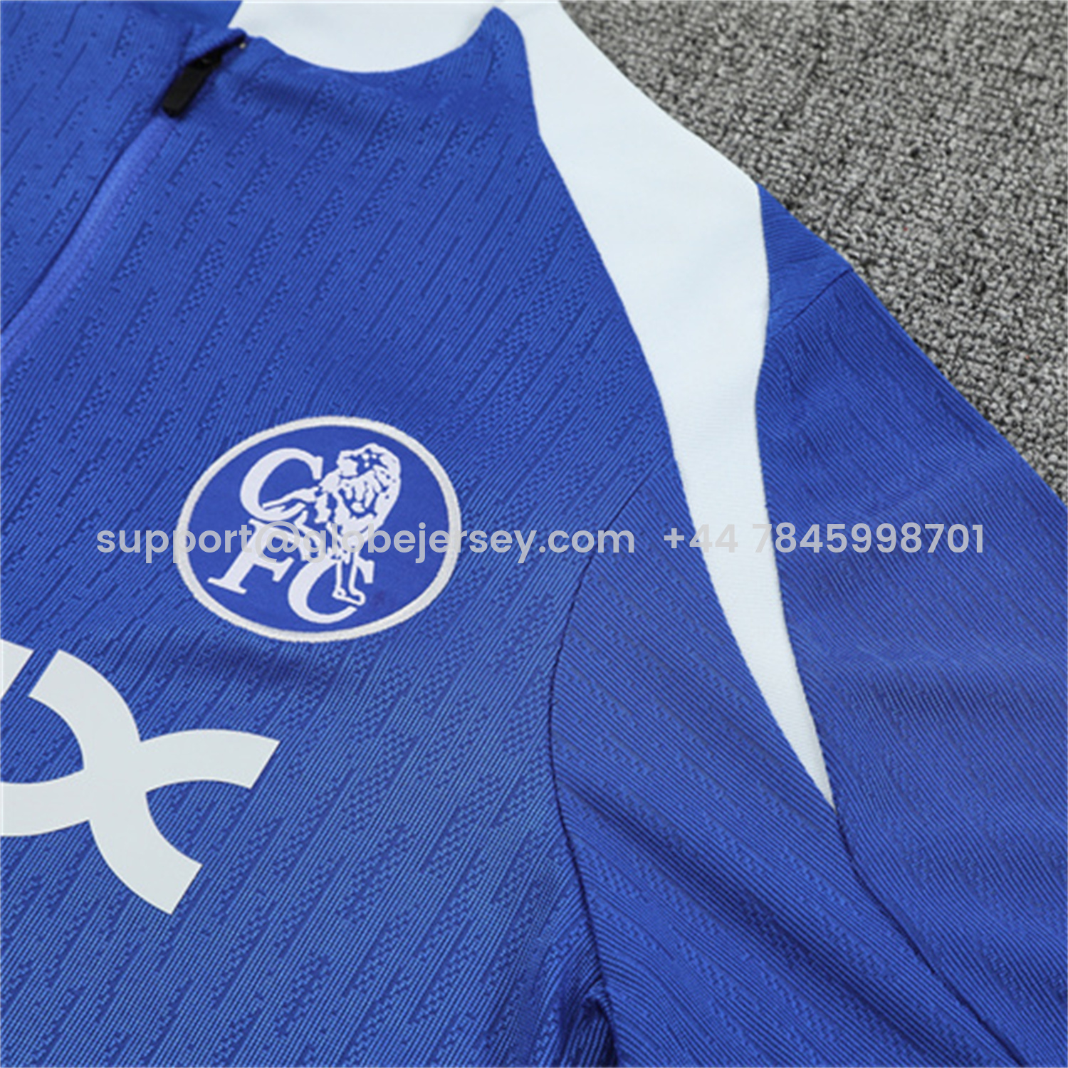 GlobeJersey-C.H.E.L.S.E.A 25-26 Kids Long Sleeve Training Set - Player Version - Blue Top and Black Pants