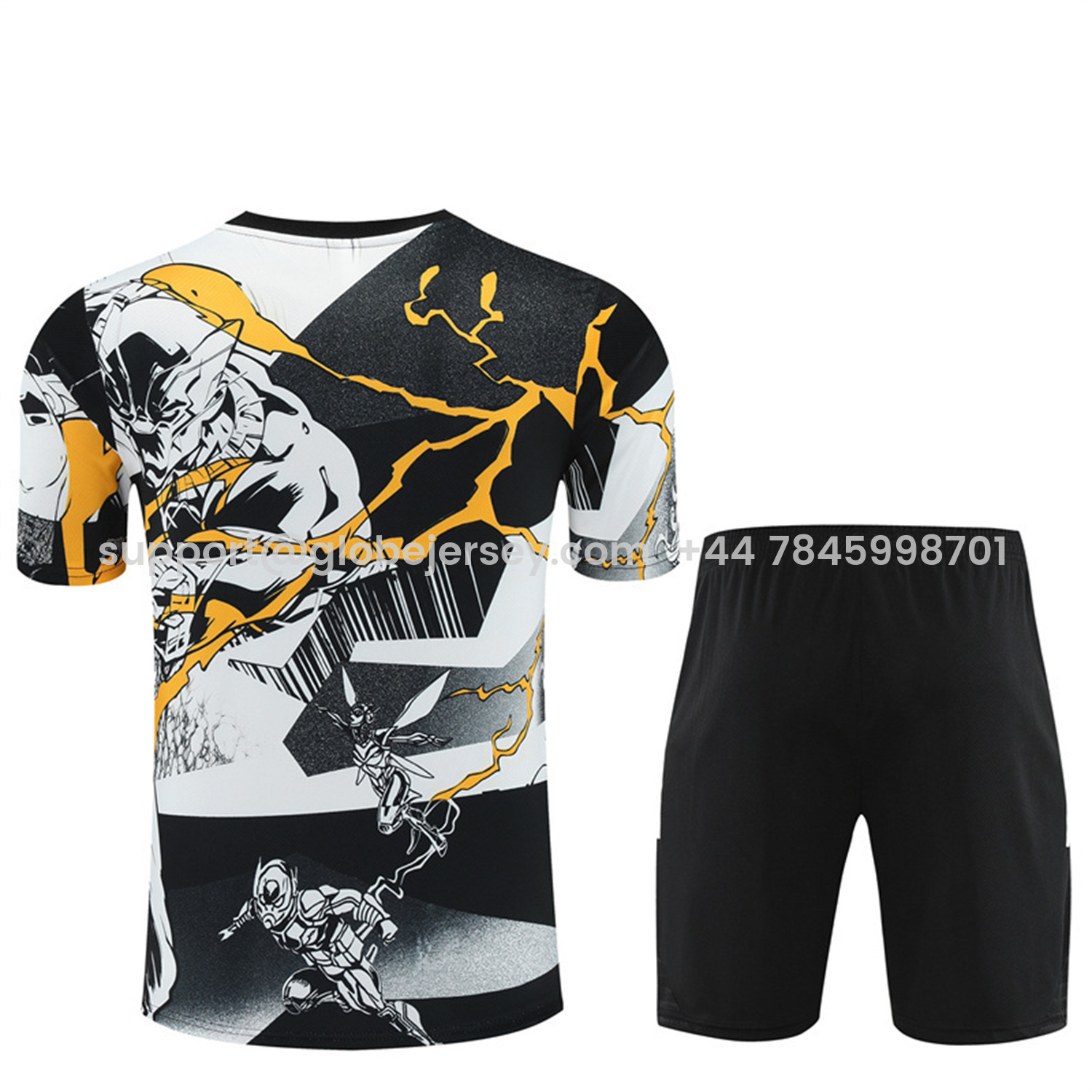 GlobeJersey-Real Madrid 25-26 Thunder Comics Kids Short-Sleeve Training Set - Comic Pattern Top & Shorts