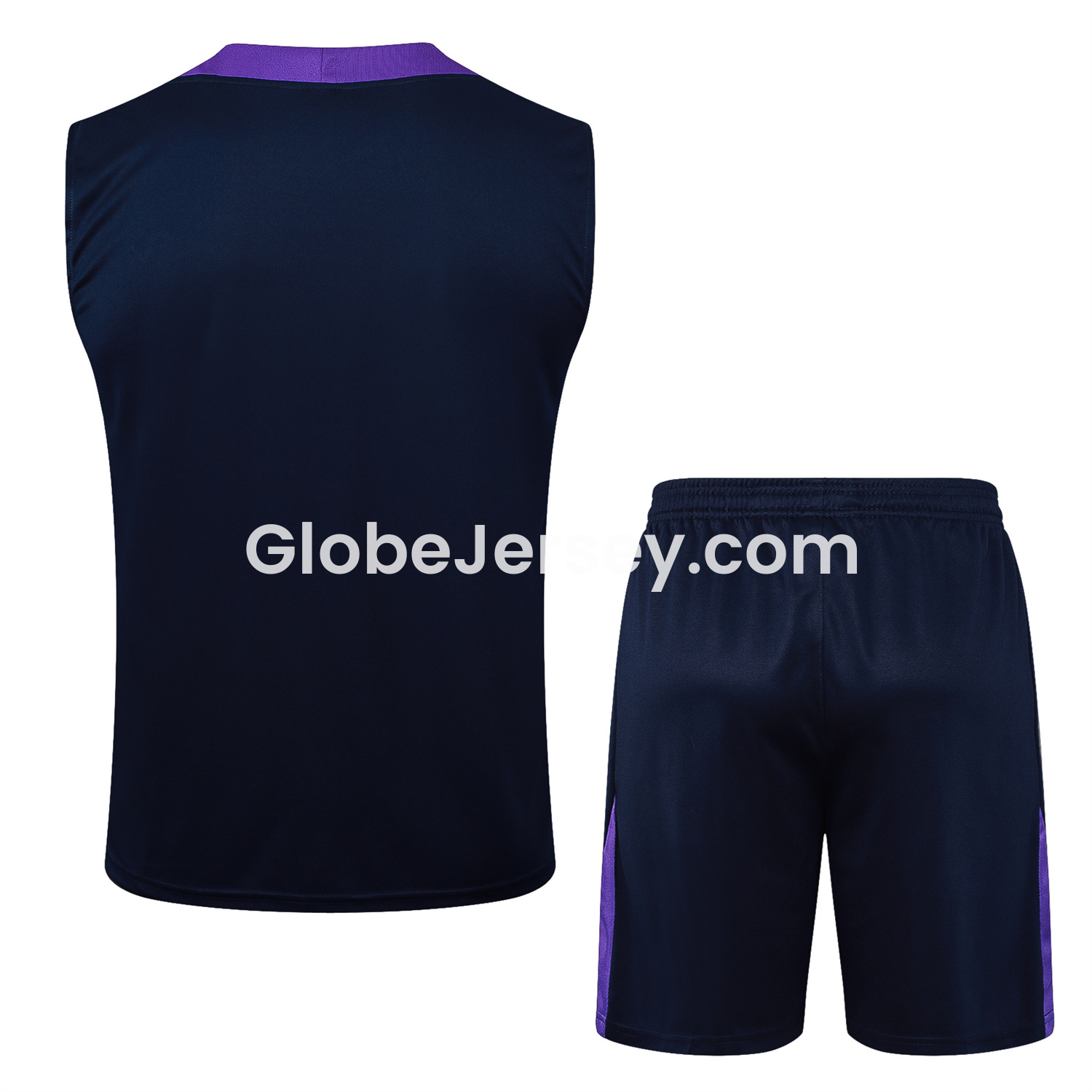 GlobeJersey-Corinthians 25-26 Vest Training Set - Deep Blue Black Vest and Shorts