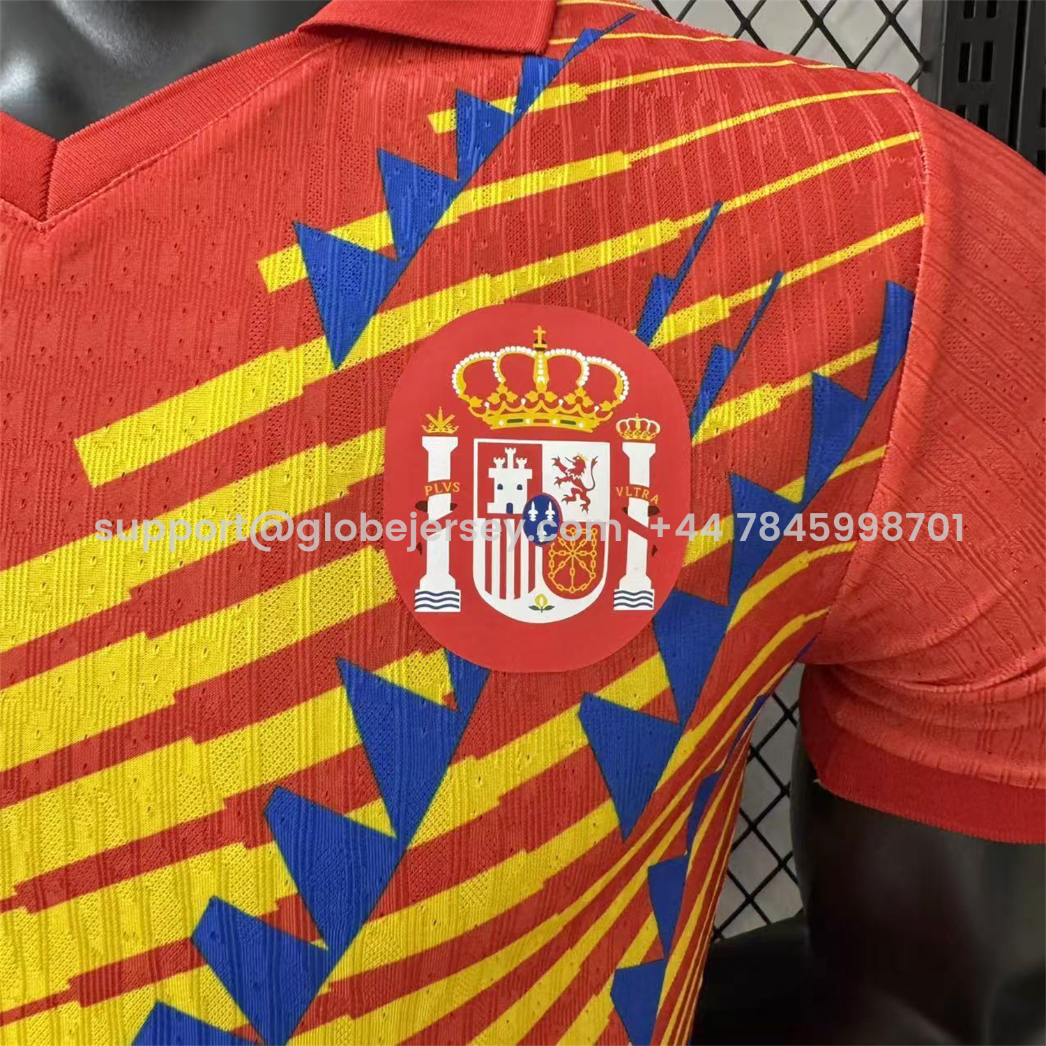 GlobeJersey-Spain 2026 Blue-Yellow Stripes Red Special Jersey - Player Version