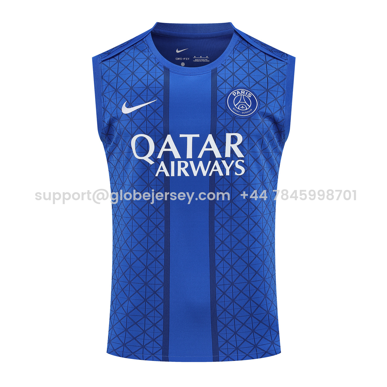 GlobeJersey-Paris Saint-Germain PSG 25-26 Vest Training Set - Ocean Blue Vest & Deep Blue Shorts