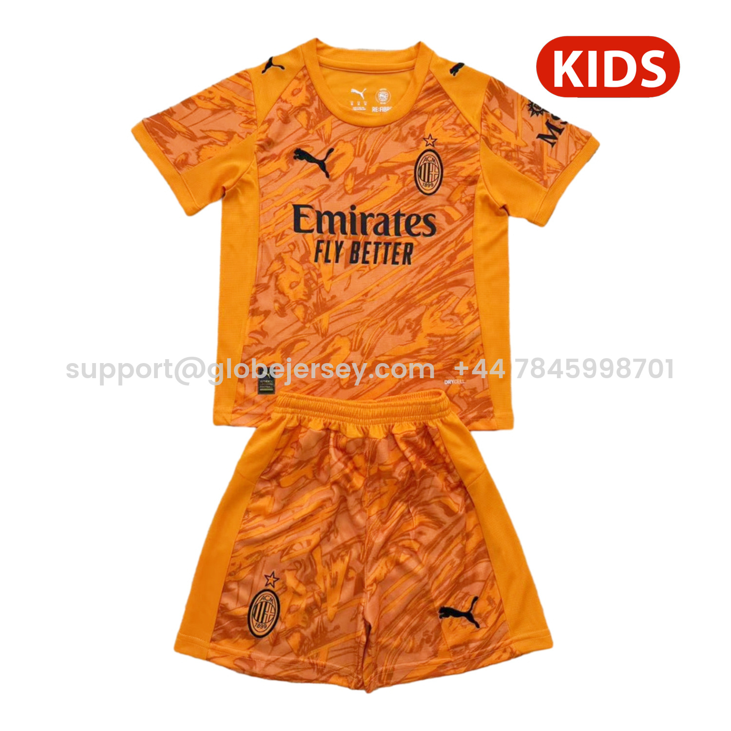 GlobeJersey-AC Milan 25-26 Orange Goalkeeper Kids Kit
