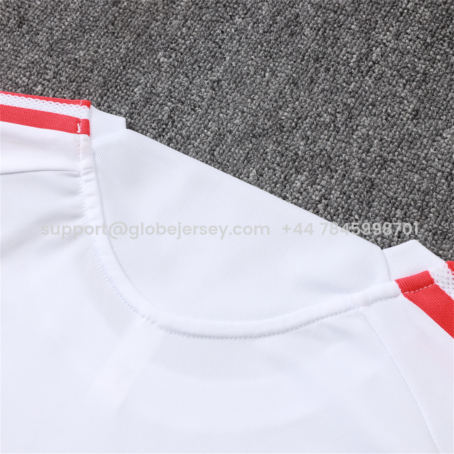 GlobeJersey-SC Internacional 2026 Short-Sleeve Training Set - White Top and Red Shorts