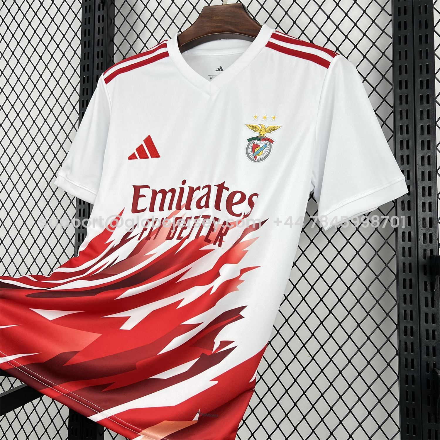 GlobeJersey-Benfica 25-26 Red And White Jersey - Fans Version