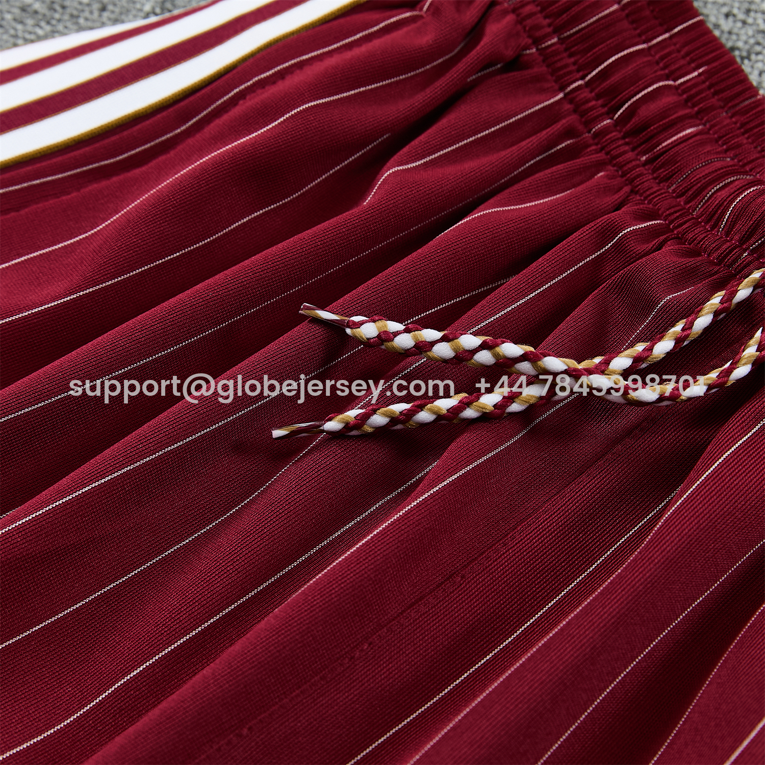 GlobeJersey-Arsenal 25-26 Retro Style Short-Sleeve Training Set - Dark Red With White Stripes Top & Pants